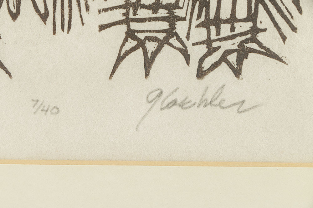 Ray Gloeckler Signed Limited Edition Woodcut on Paper "Beast"