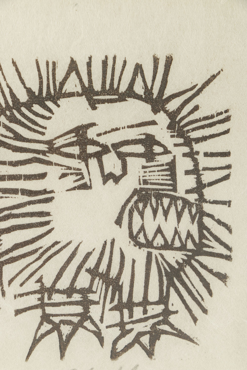 Ray Gloeckler Signed Limited Edition Woodcut on Paper "Beast"