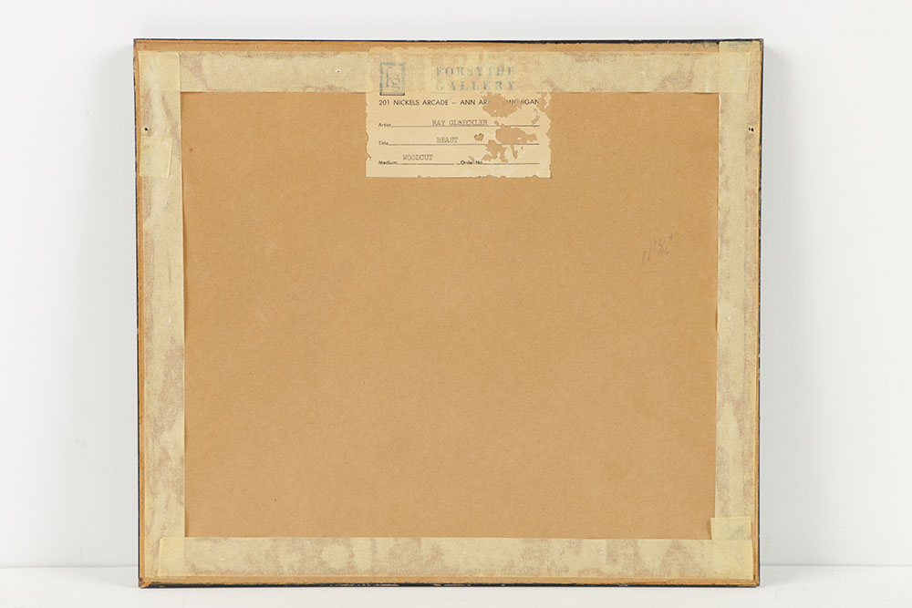 Ray Gloeckler Signed Limited Edition Woodcut on Paper "Beast"