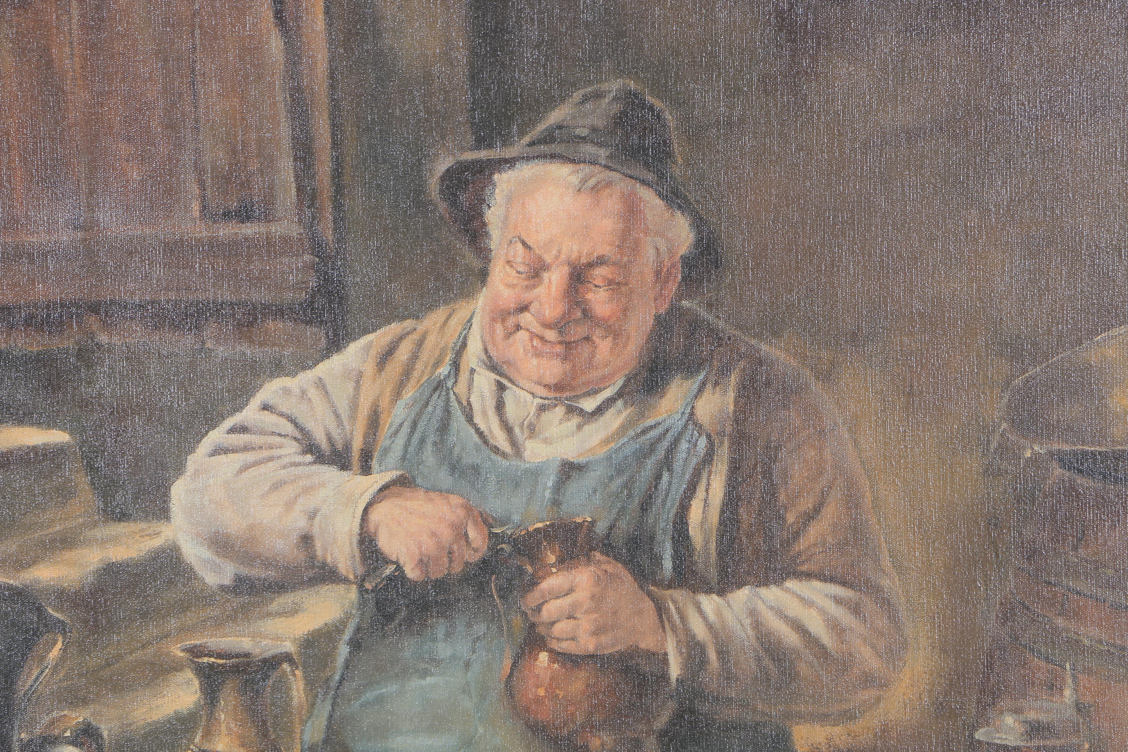 Cornett Oil Painting on Canvas "Tinsmith"
