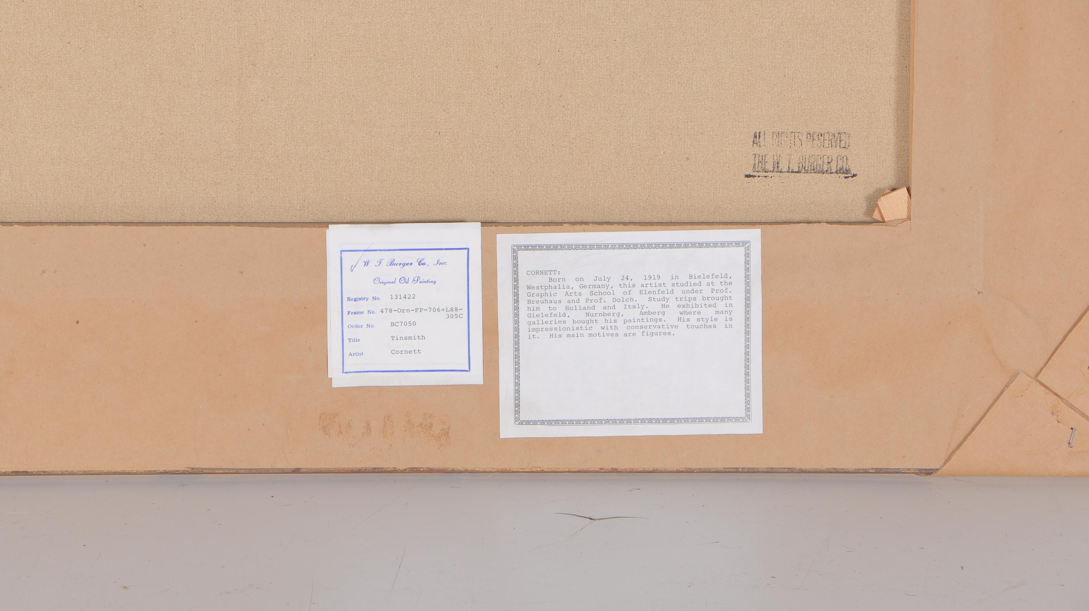 Cornett Oil Painting on Canvas "Tinsmith"