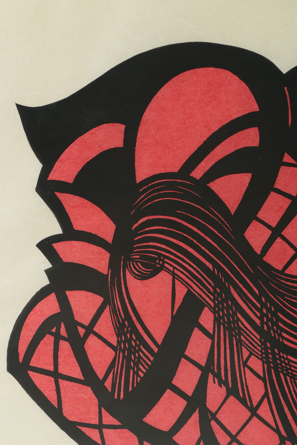 Yoshitoshi Mori Kappazuri Stencil Print on Paper "Intimacy Red and Black"