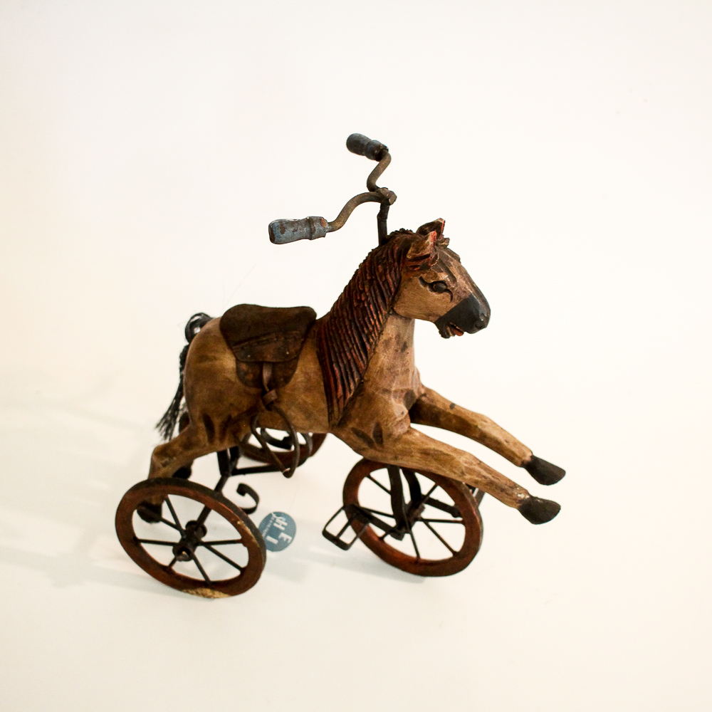 Antique-Style Wooden Horse Tricycle