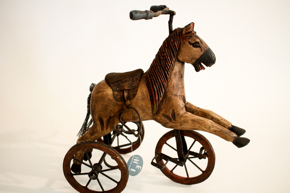 Antique-Style Wooden Horse Tricycle