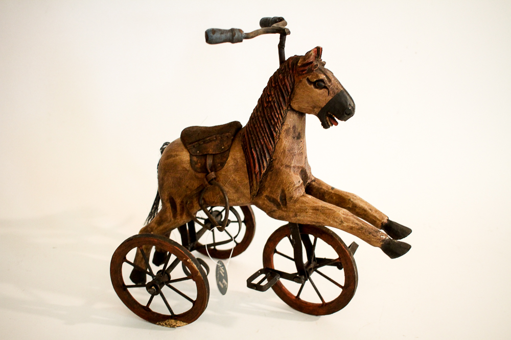 Antique-Style Wooden Horse Tricycle
