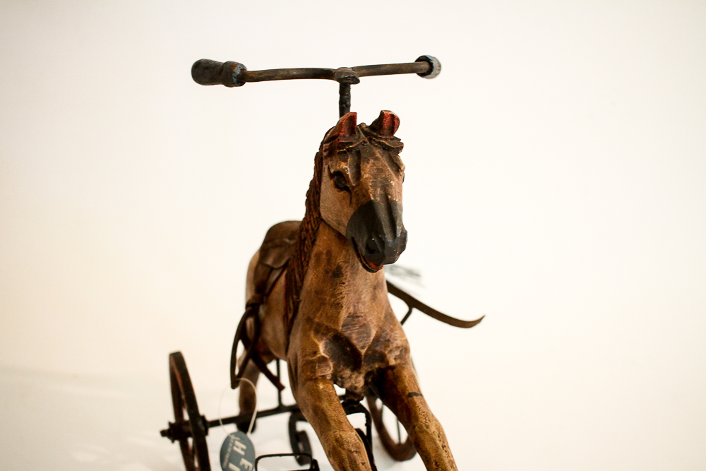 Antique-Style Wooden Horse Tricycle
