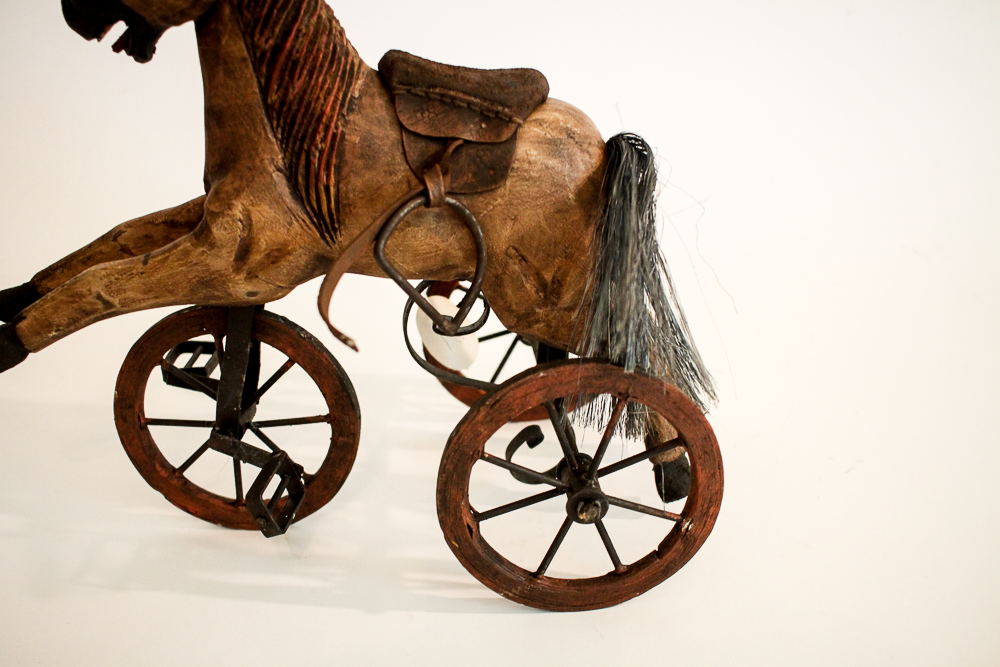 Antique-Style Wooden Horse Tricycle