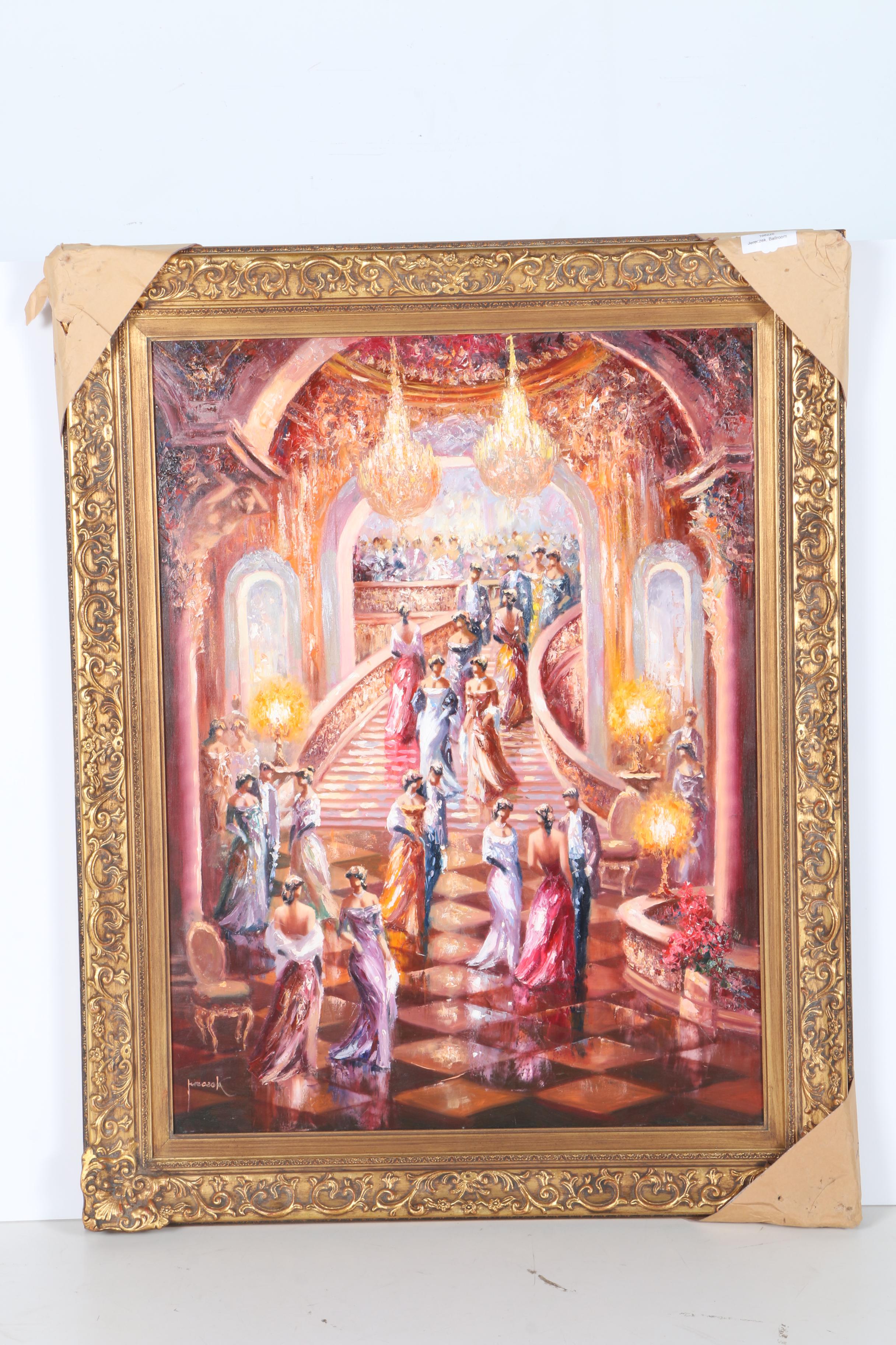 Christian Jereczek Oil Painting on Canvas "Stairway to Ballroom"