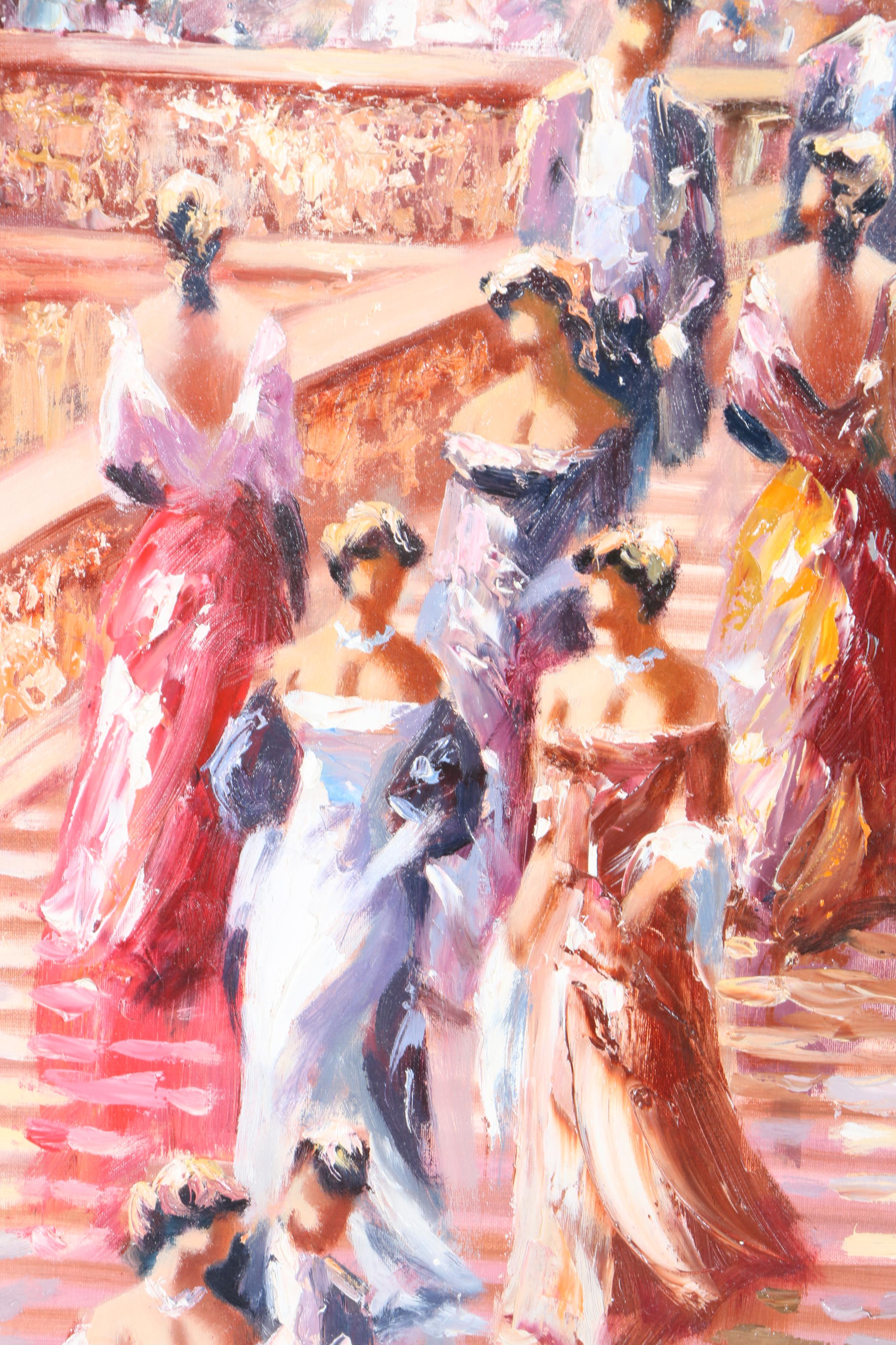 Christian Jereczek Oil Painting on Canvas "Stairway to Ballroom"
