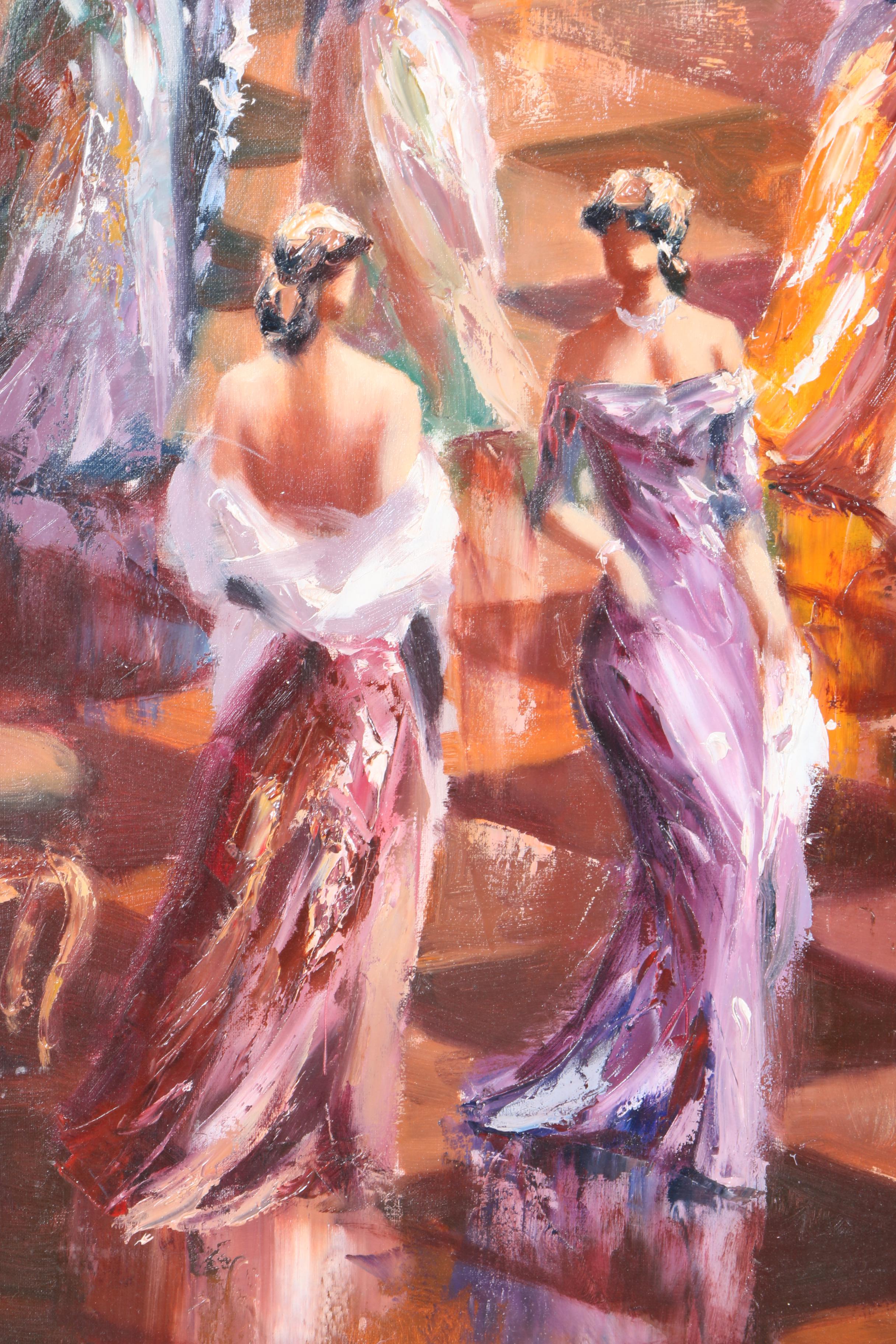 Christian Jereczek Oil Painting on Canvas "Stairway to Ballroom"