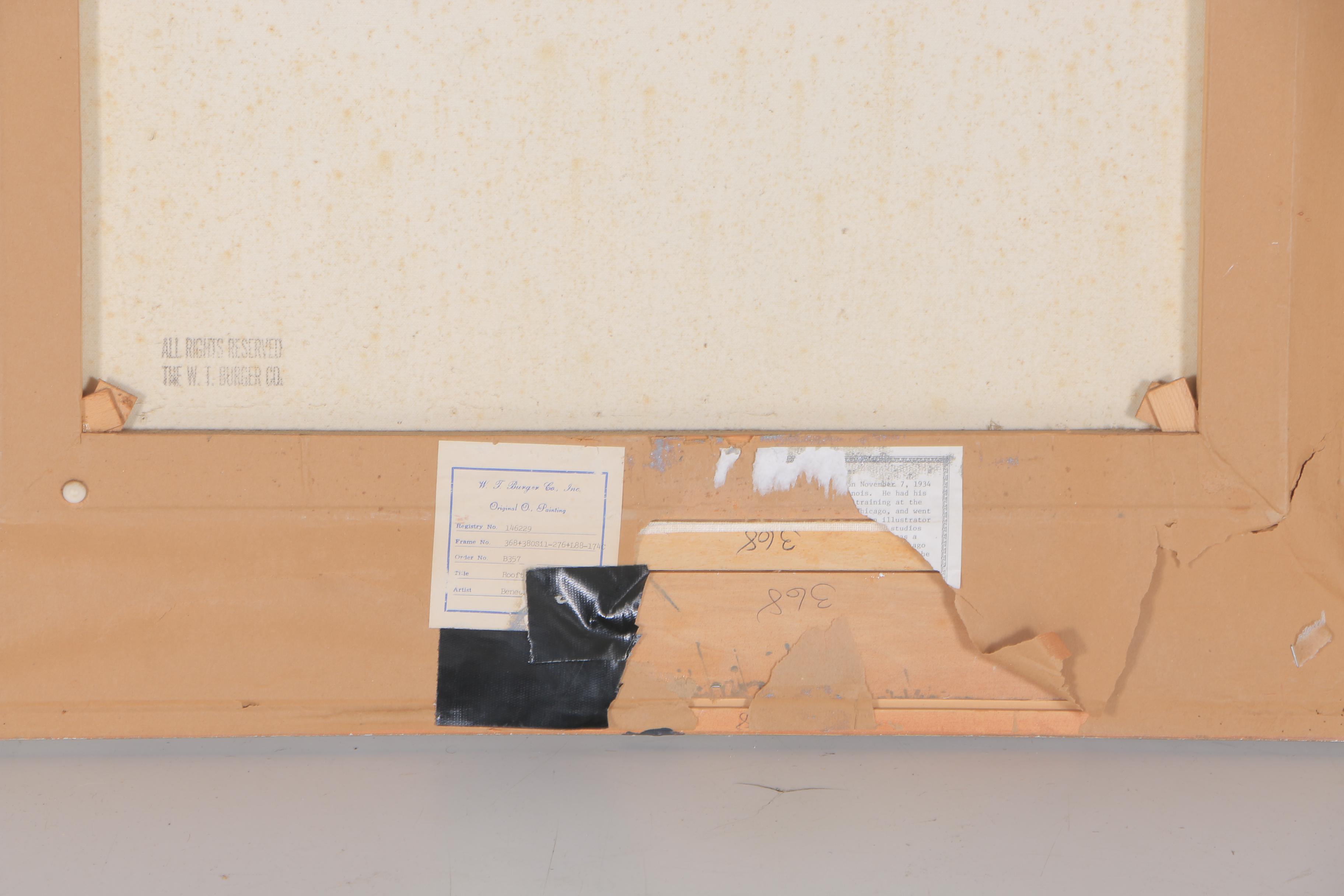 William Benecke Oil Painting on Canvas "Rooftops"