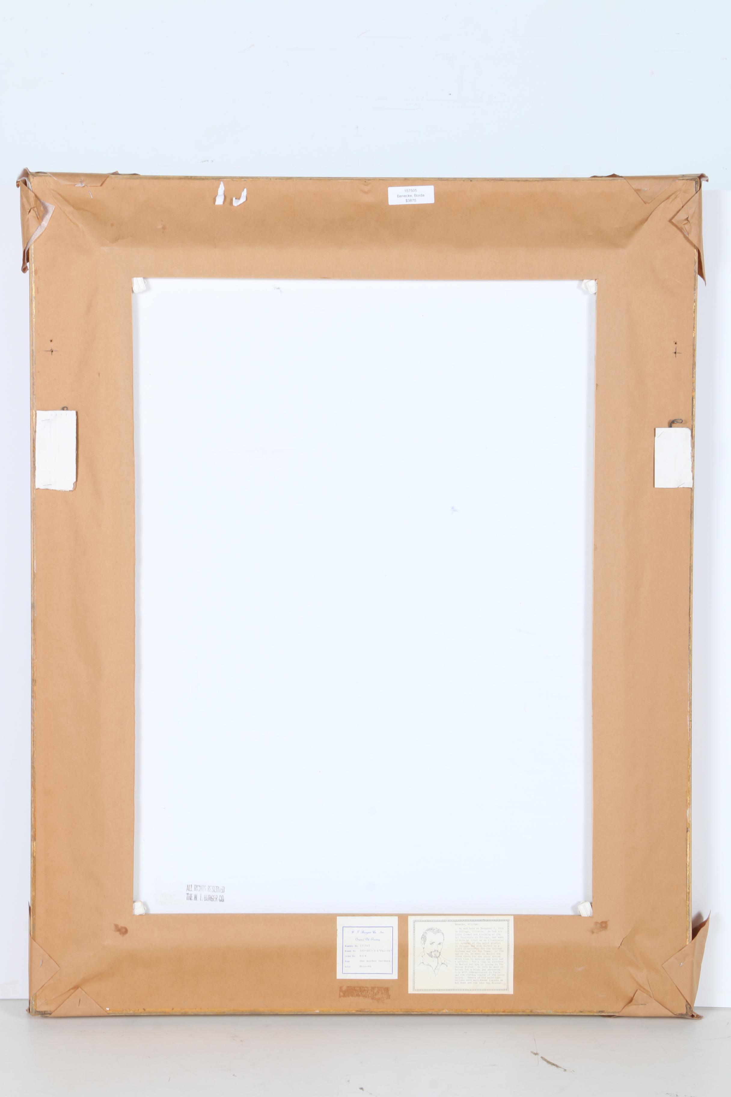 William Benecke Oil Painting on Canvas "The Border Gardens"