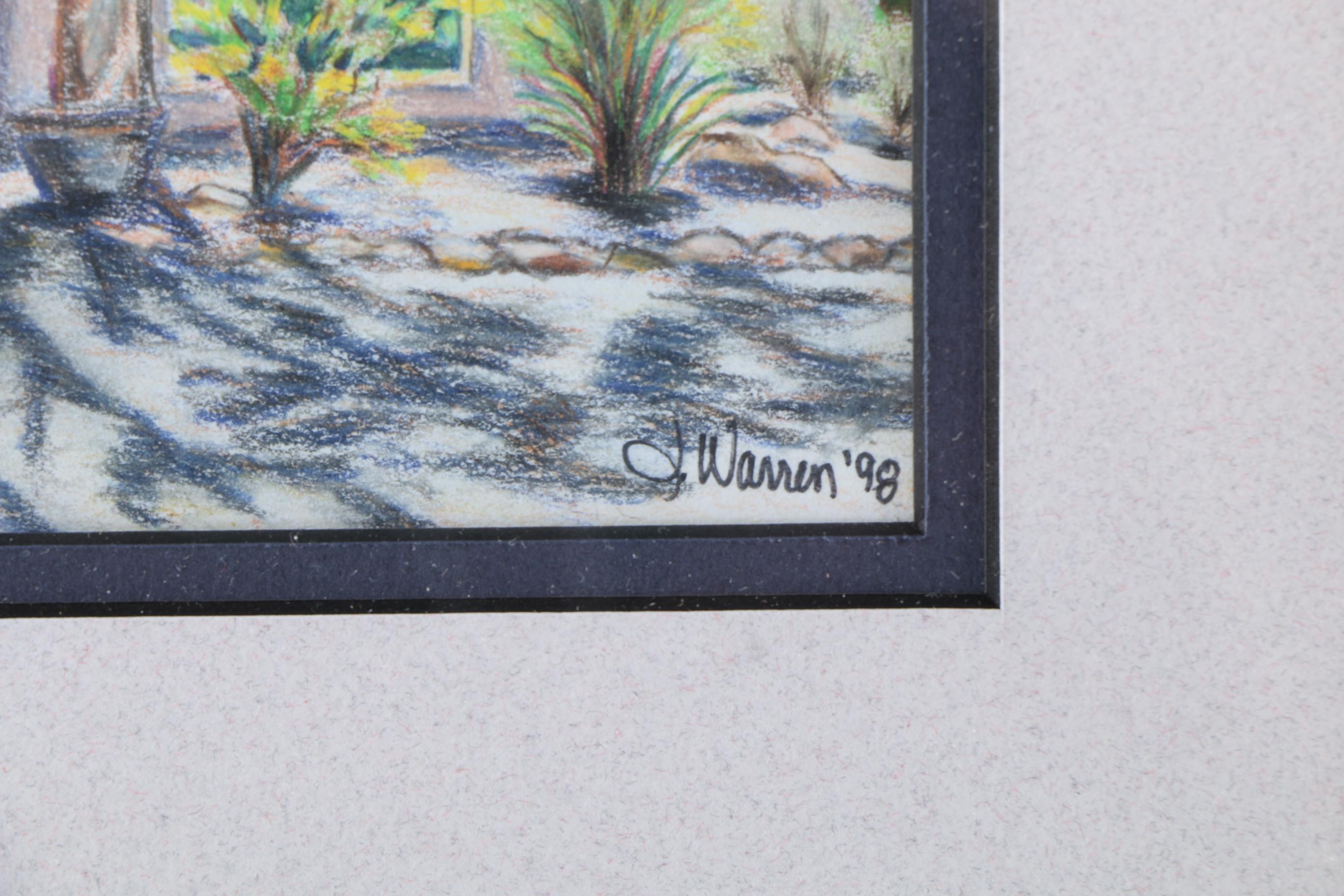 J. Warren Colored Pencil Drawing of Architecture