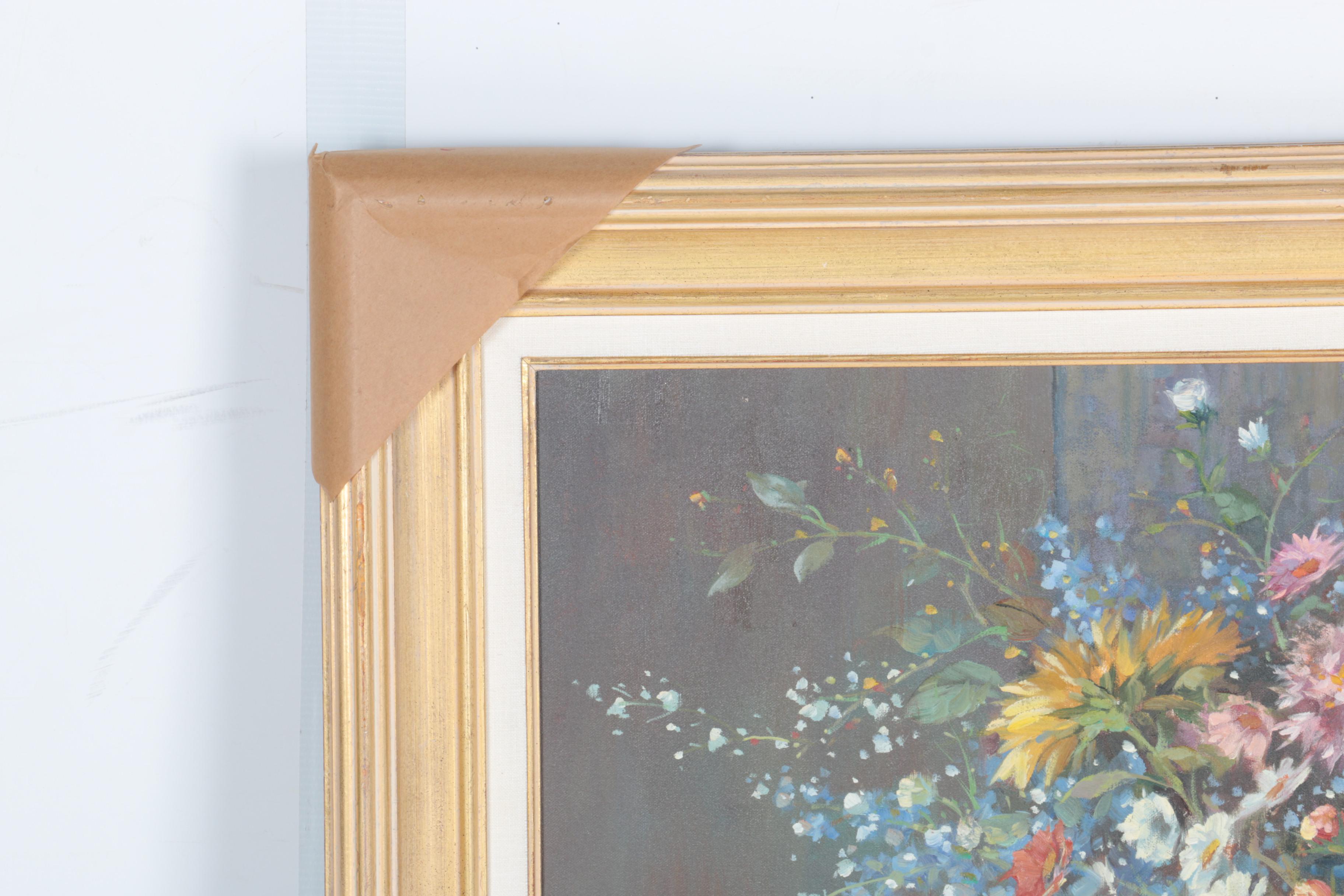 Shelby Oil Painting on Canvas "Vase of Daisies"