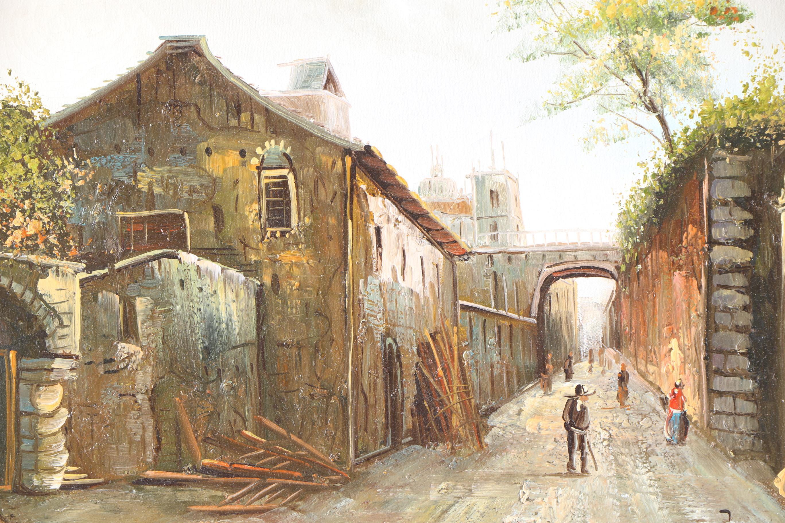 C. Faria Oil Painting on Canvas of a City Street