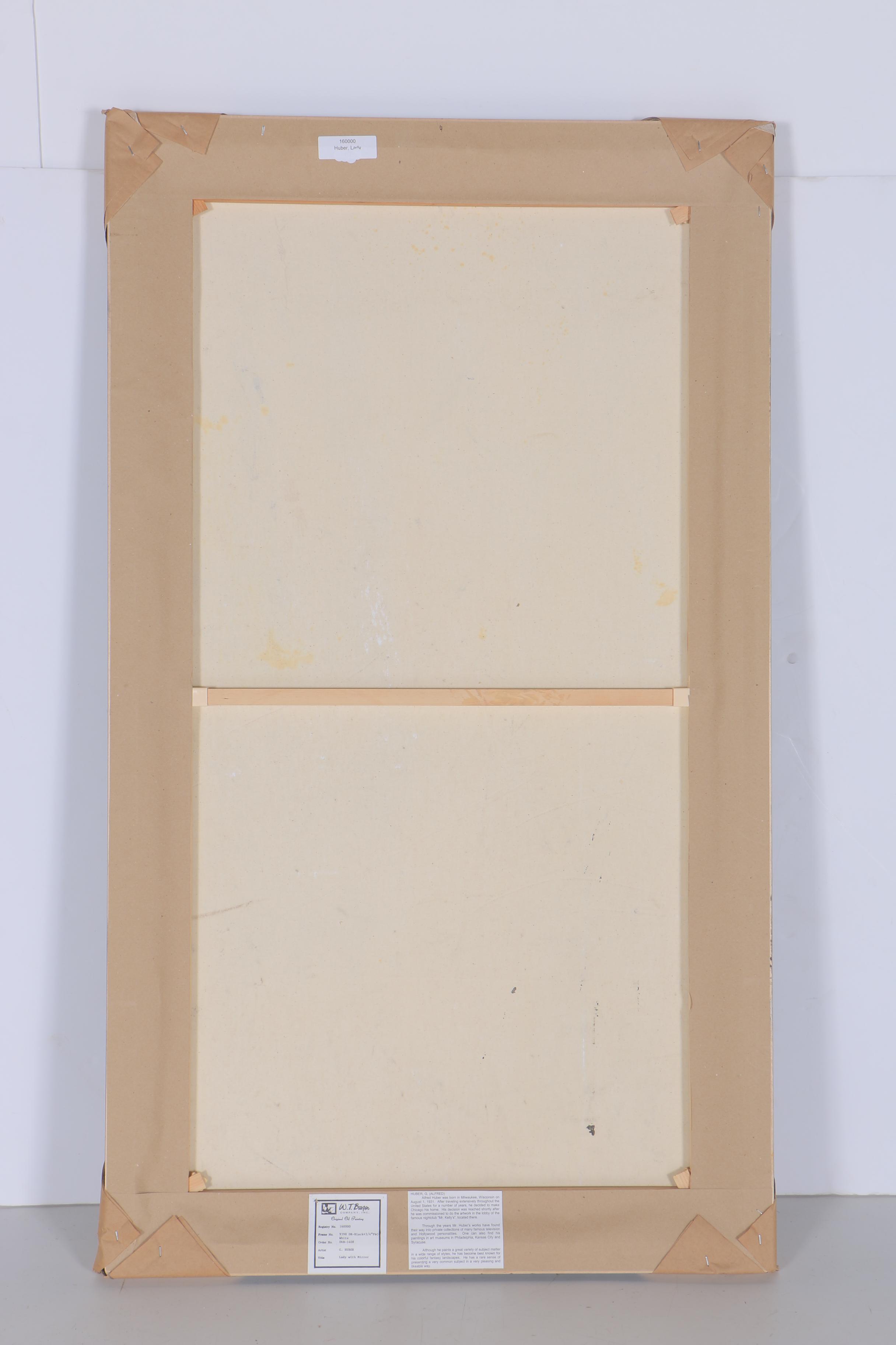 Alfred G. Huber Oil Painting "Lady With Mirror"