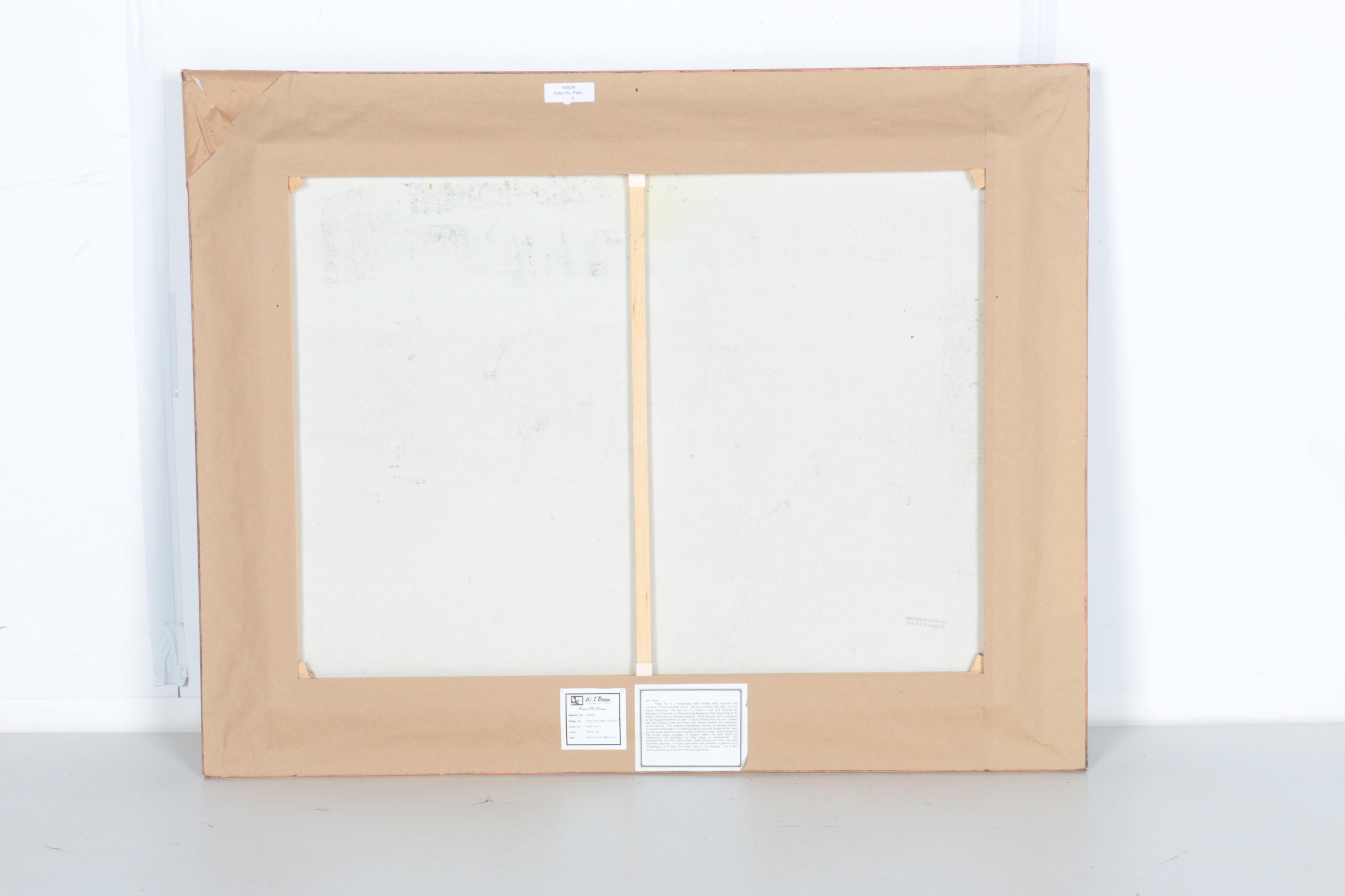 Peter Ho Oil on Canvas "Patio With Umbrella"