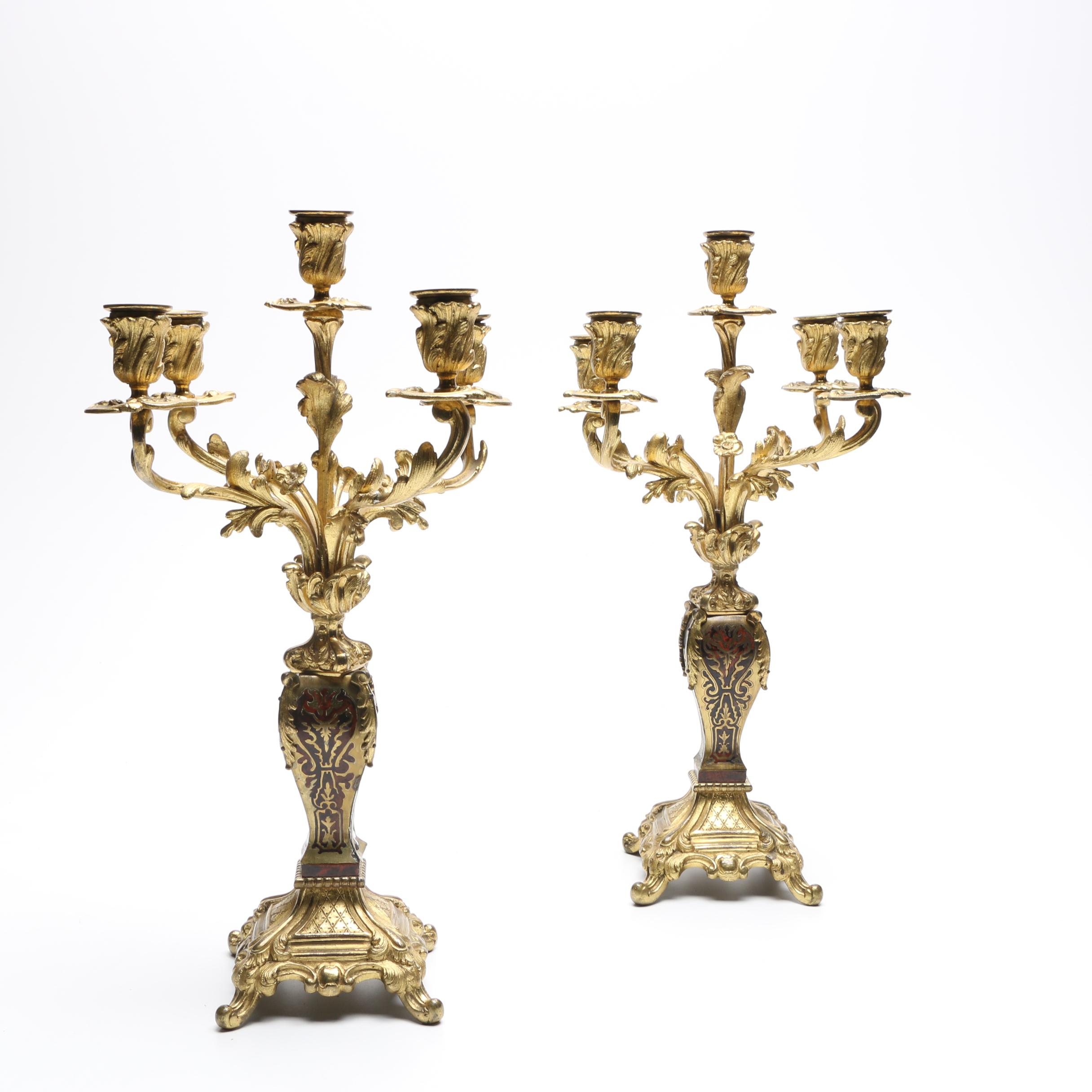 Gilded Brass Candelabras