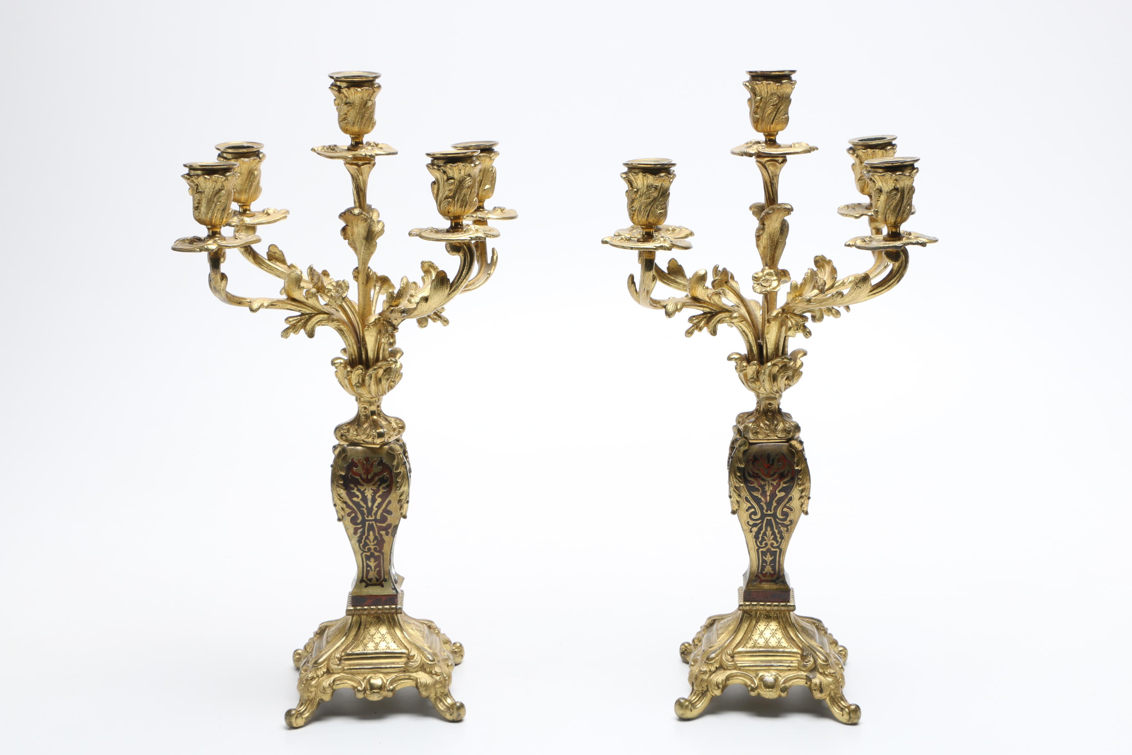 Gilded Brass Candelabras