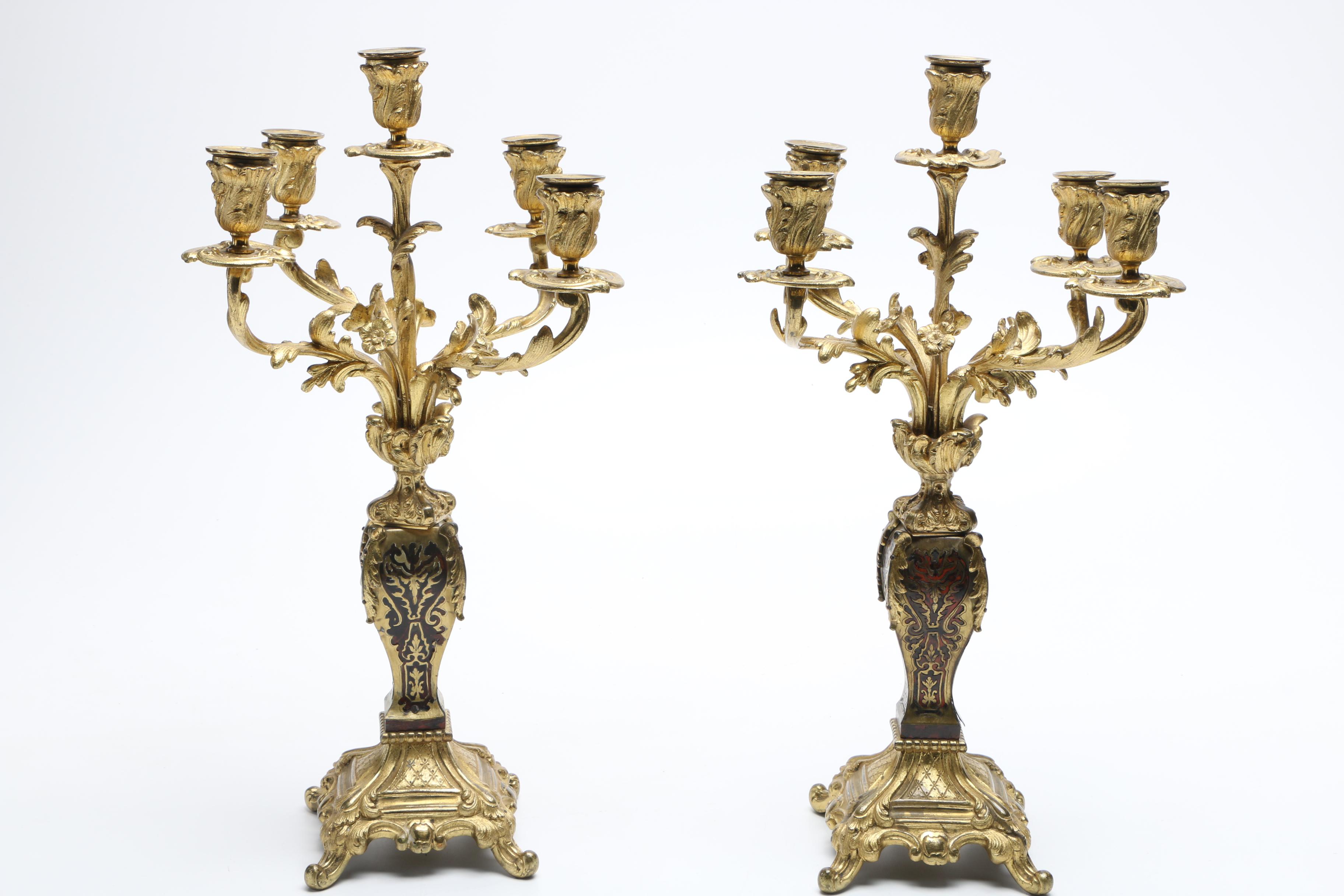 Gilded Brass Candelabras