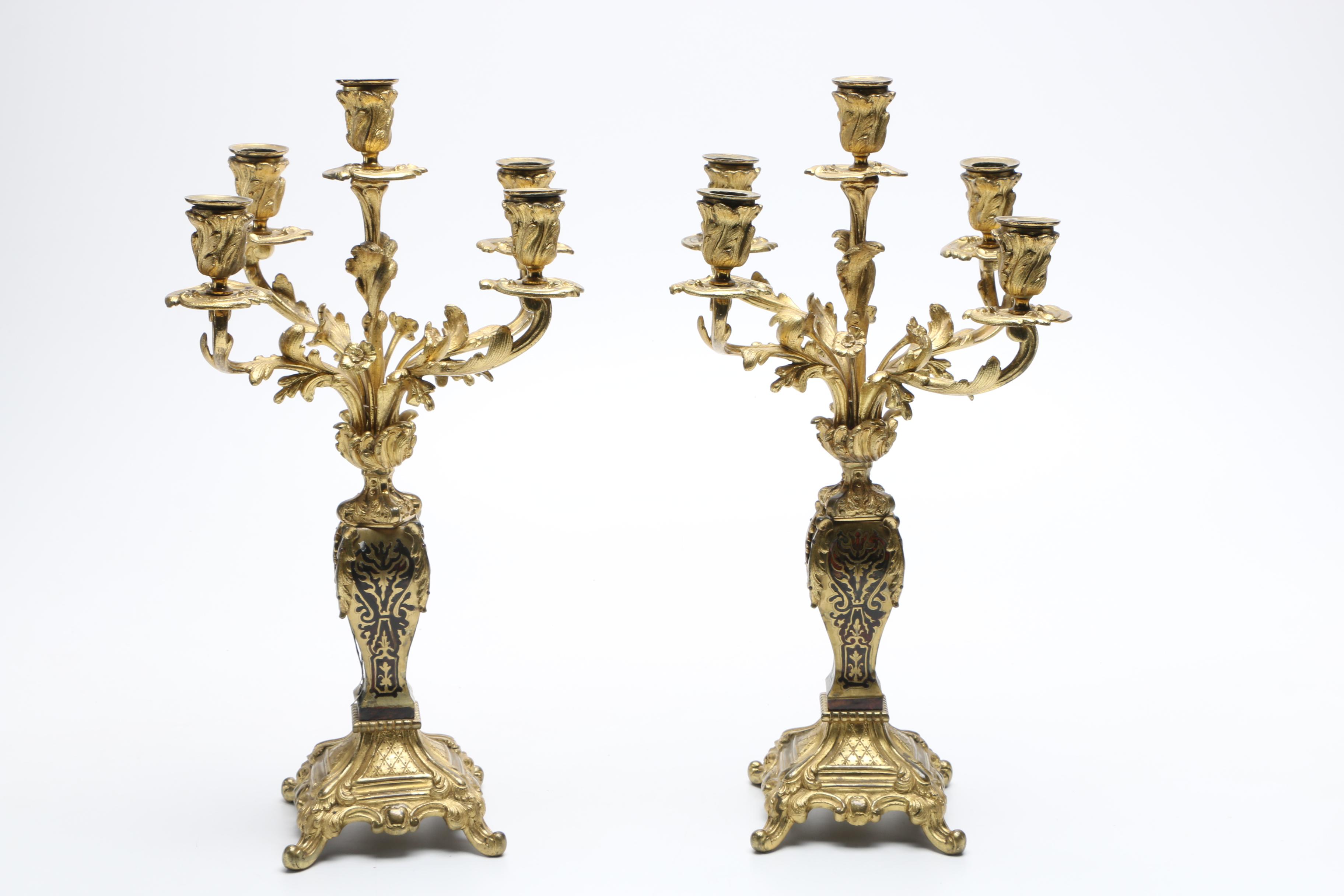 Gilded Brass Candelabras