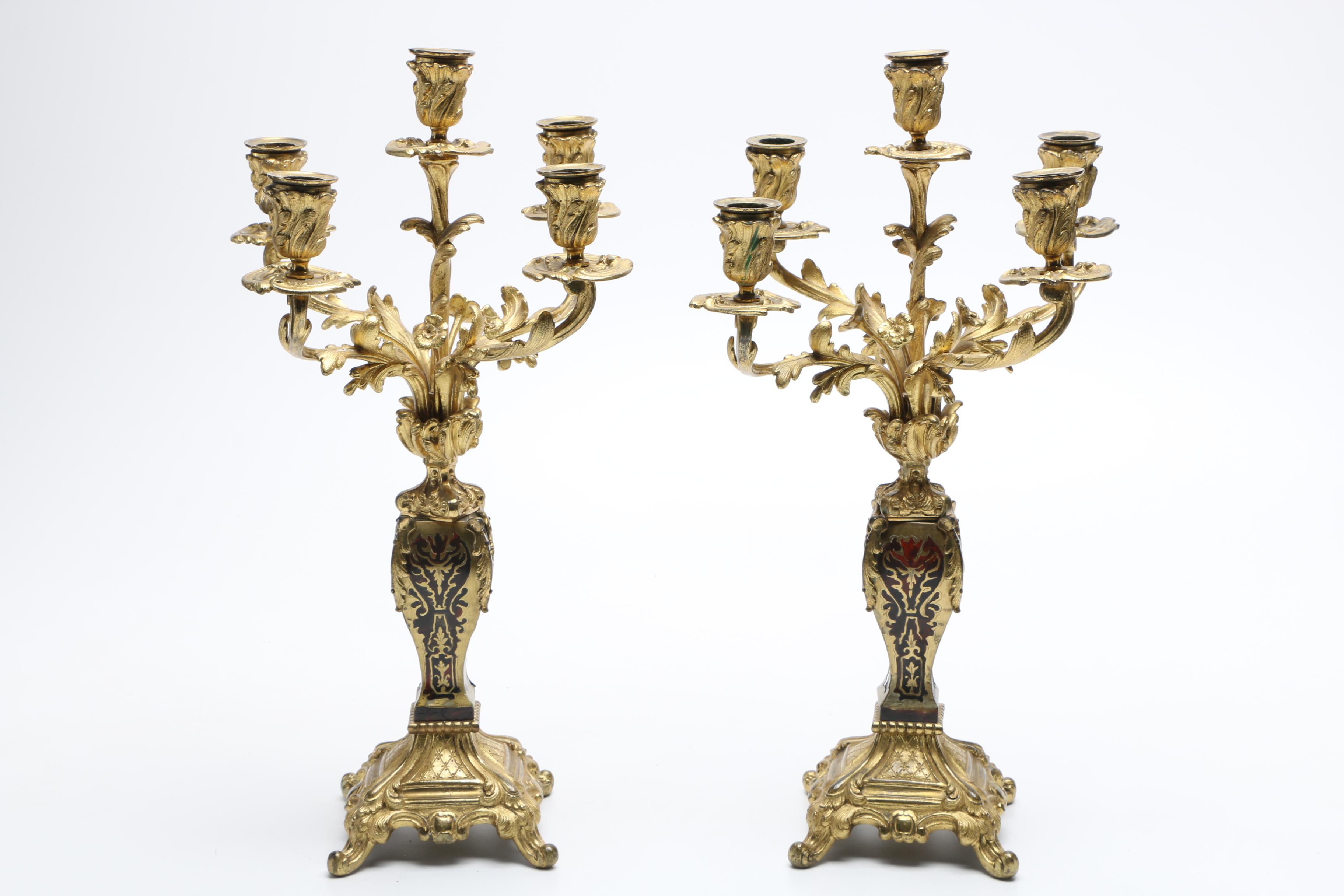 Gilded Brass Candelabras