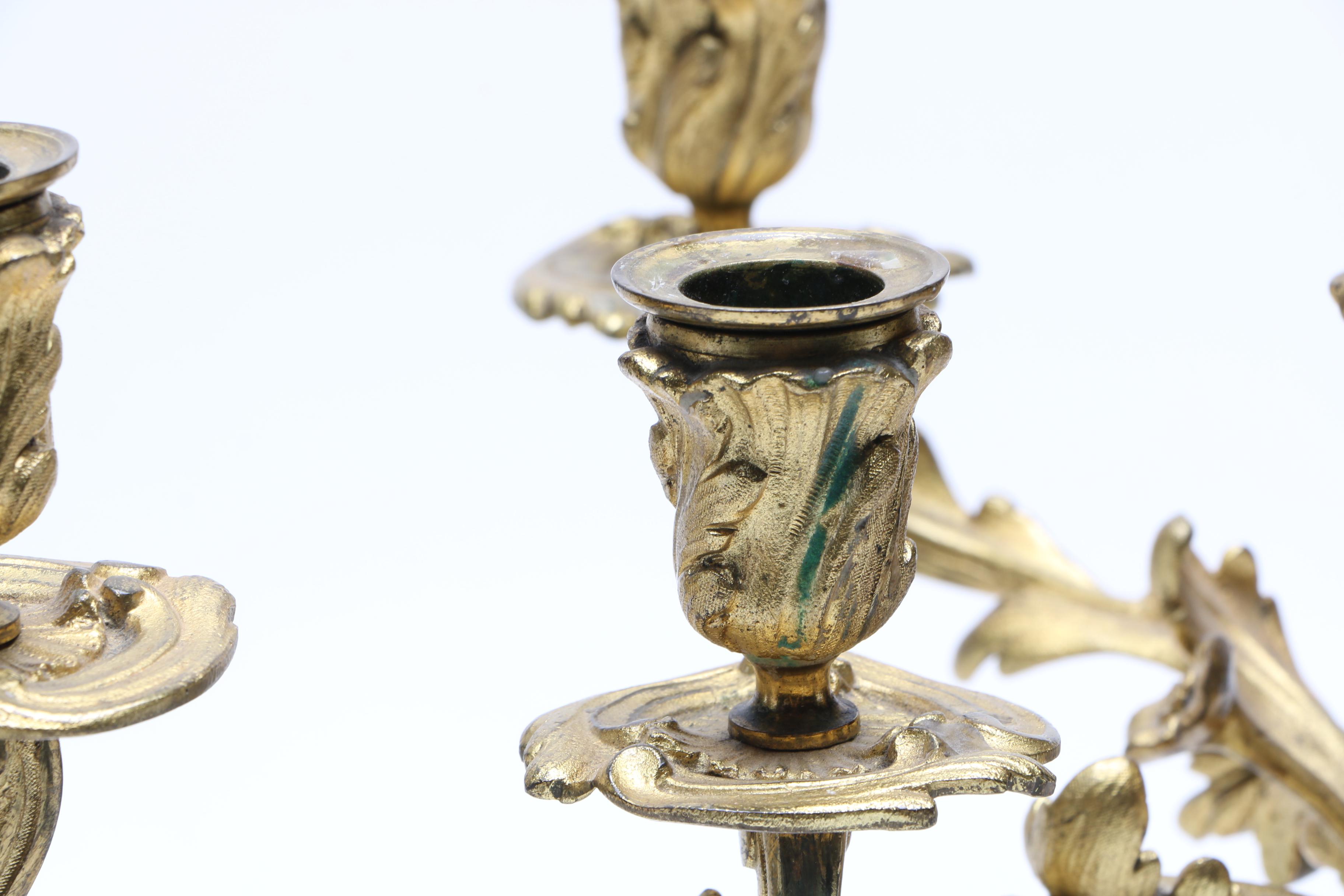 Gilded Brass Candelabras