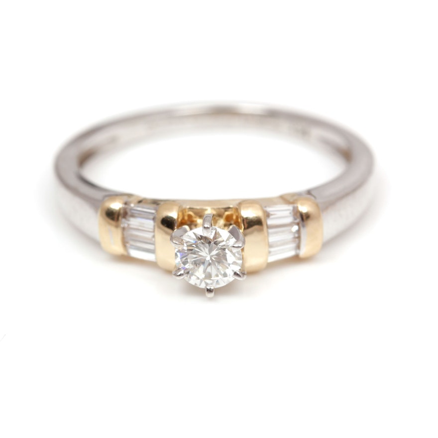 14K Two Tone Gold 0.60 CTW Diamond Ring