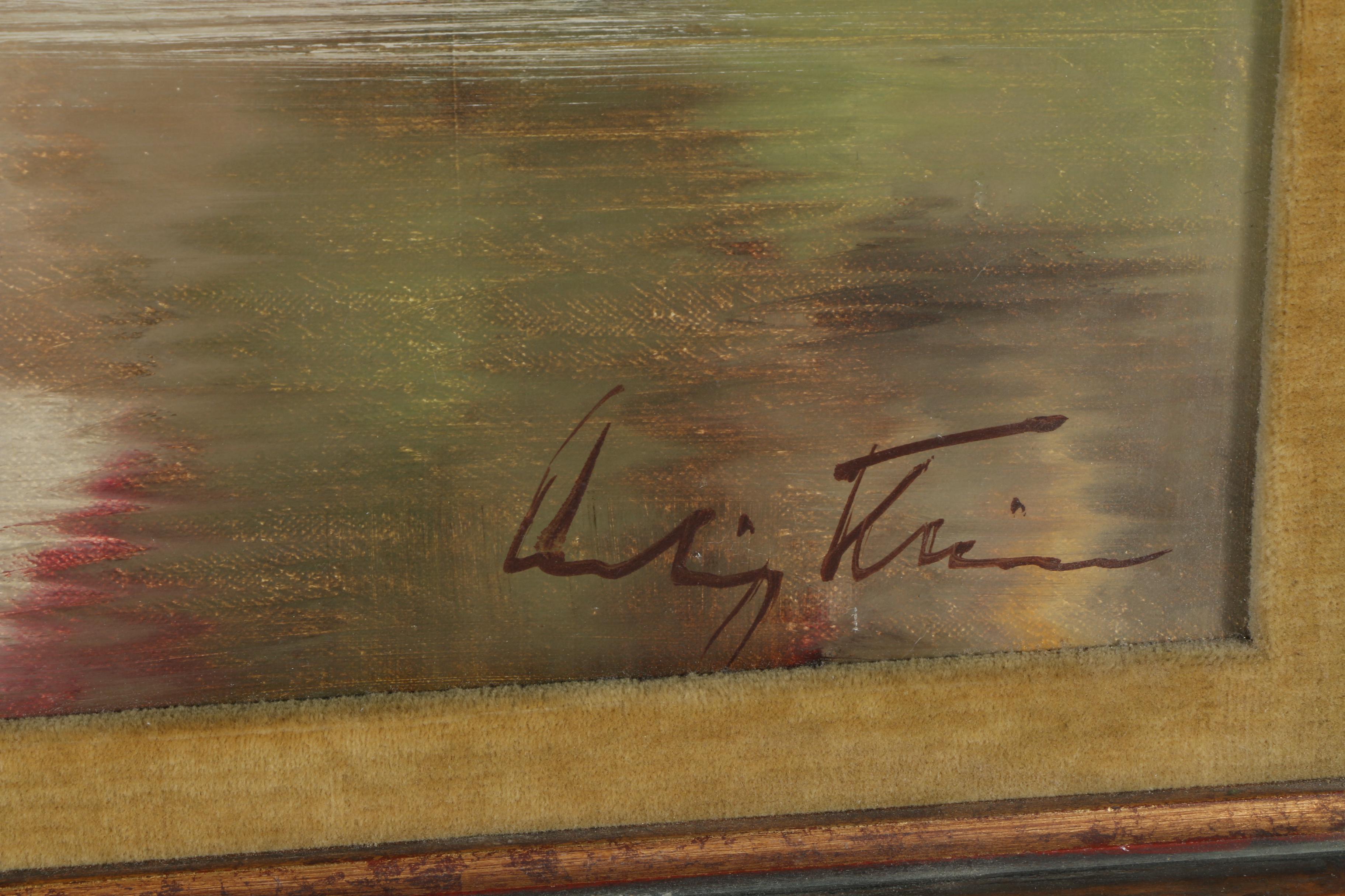 Oil Painting on Canvas of a European Village