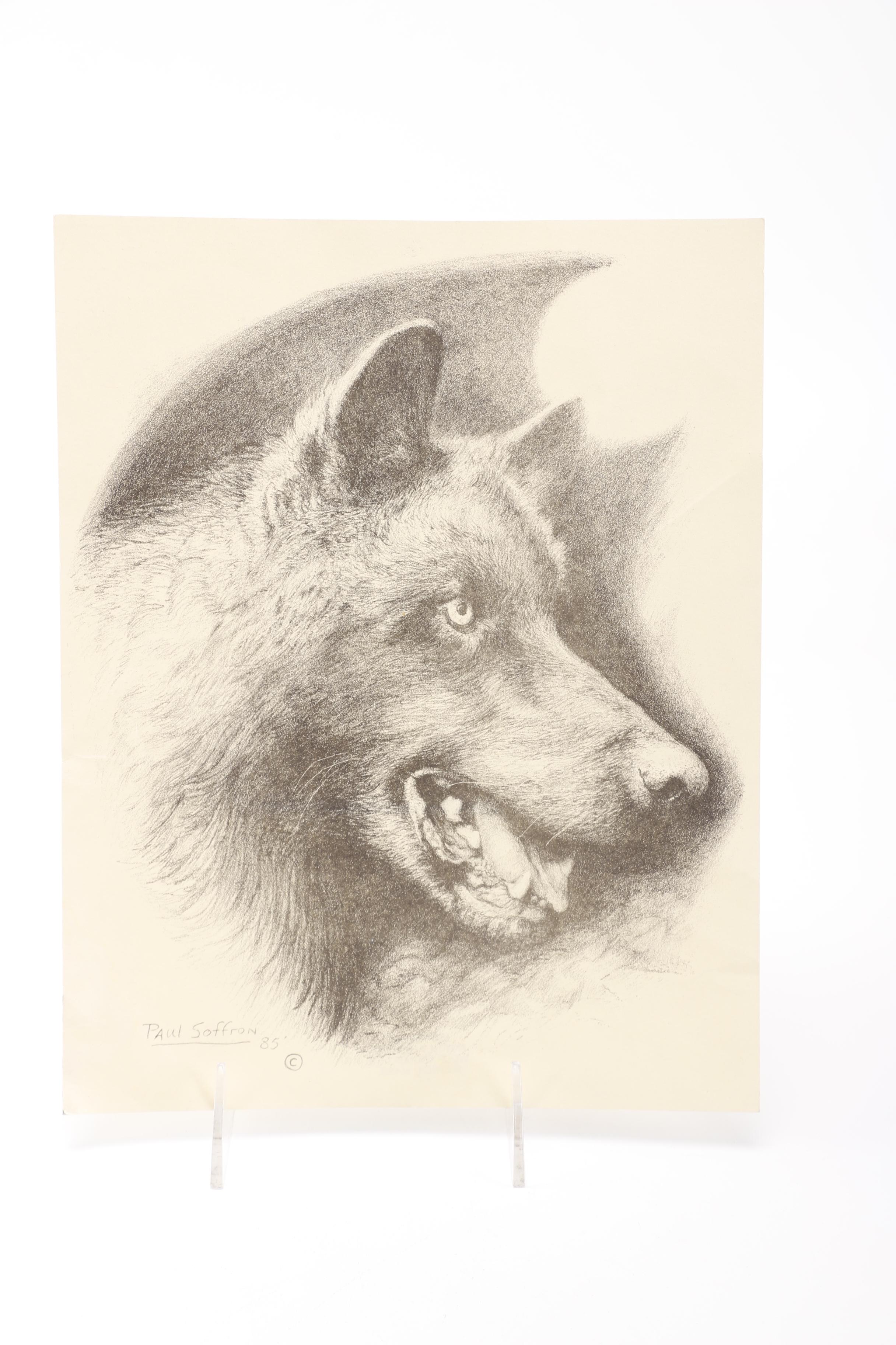 Paul Soffron Lithographs of Wolves