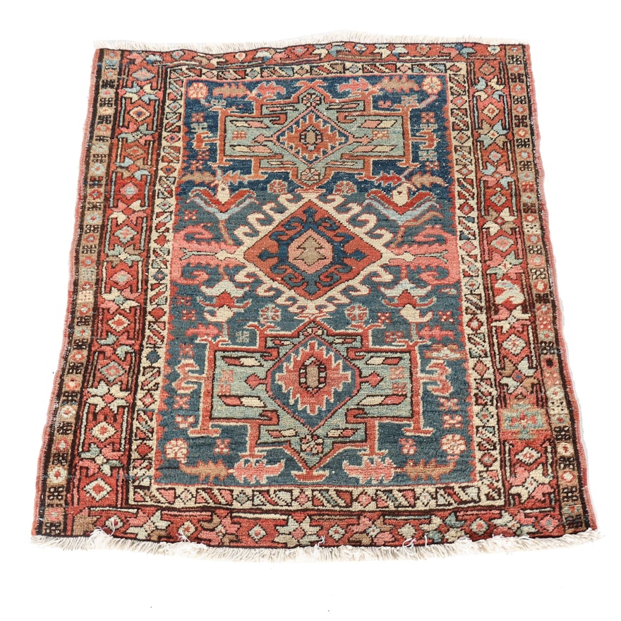 Semi-Antique Hand-Knotted Caucasian Accent Rug