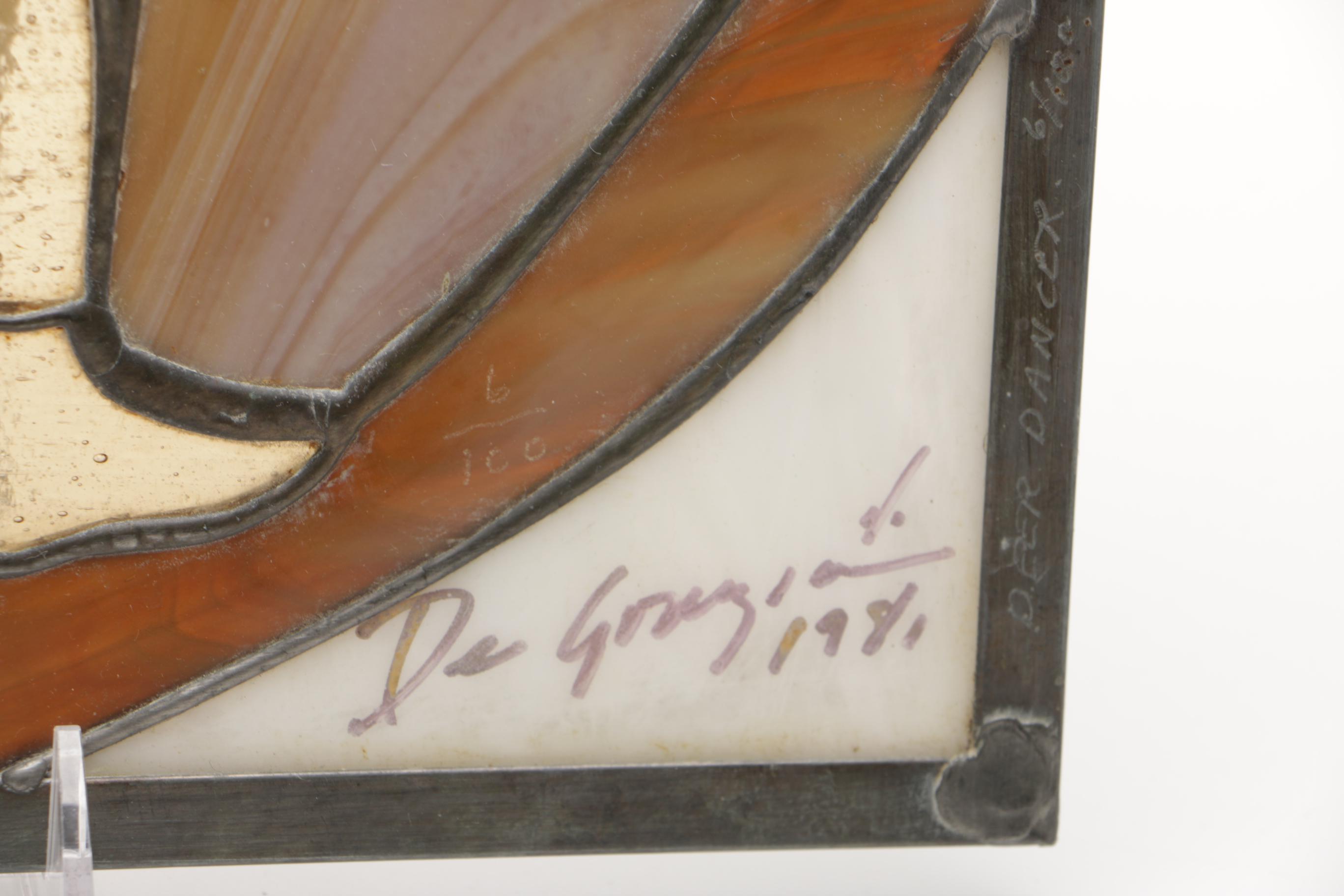 DeGrazia Limited Edition Mixed Media Stained Glass "Deer Dancer"