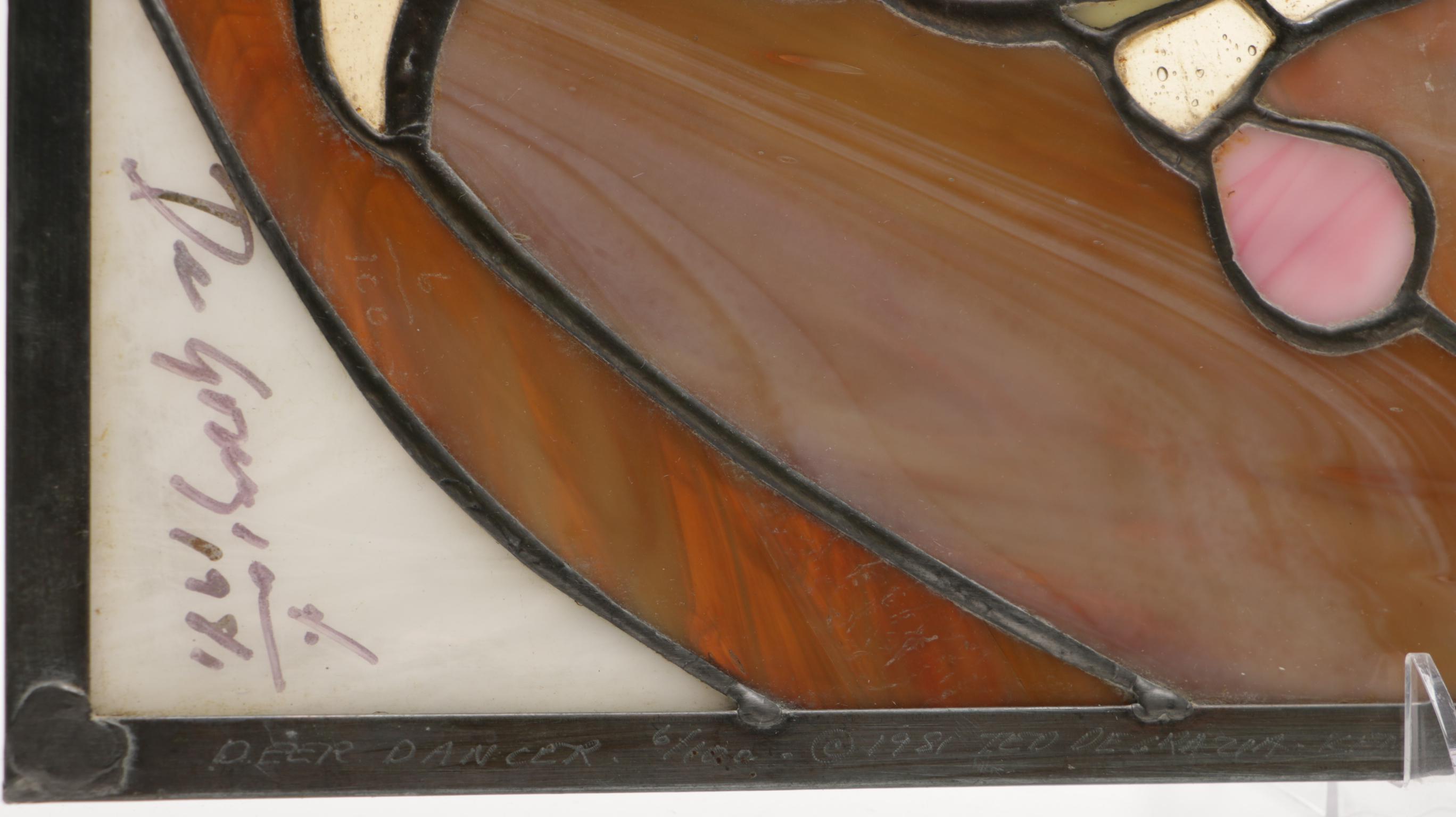 DeGrazia Limited Edition Mixed Media Stained Glass "Deer Dancer"