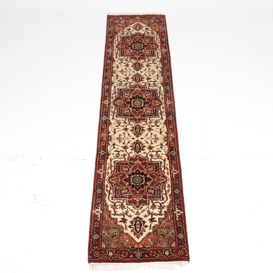 Hand Knotted Indo-Persian Heriz Serapi Runner