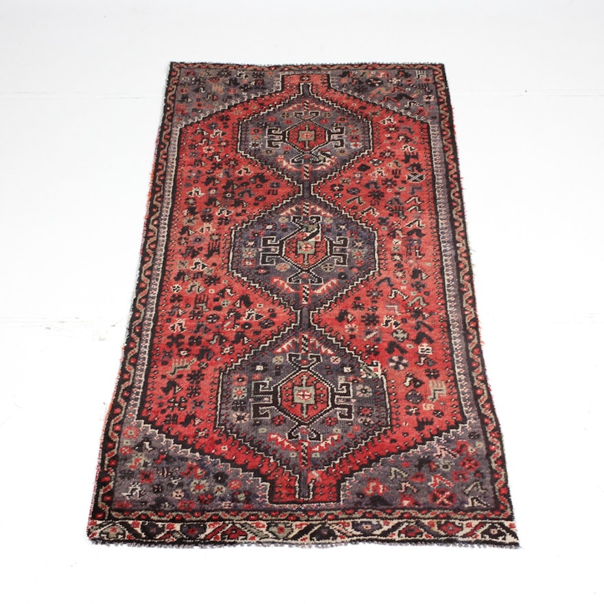 Semi-Antique Hand Knotted Persian Shiraz Area Rug