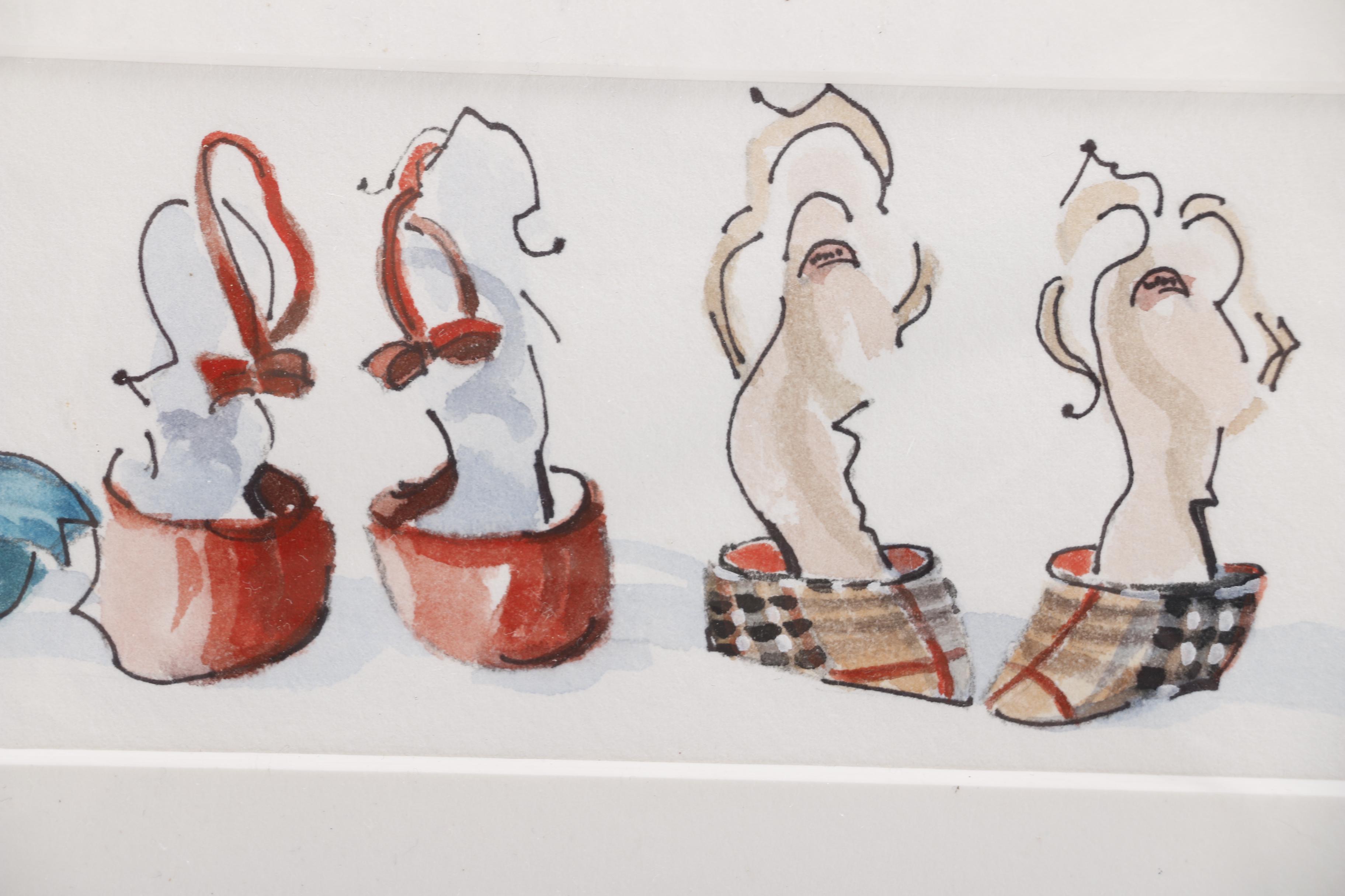 Anne Carter Brothers Watercolors of Shoes and Purses