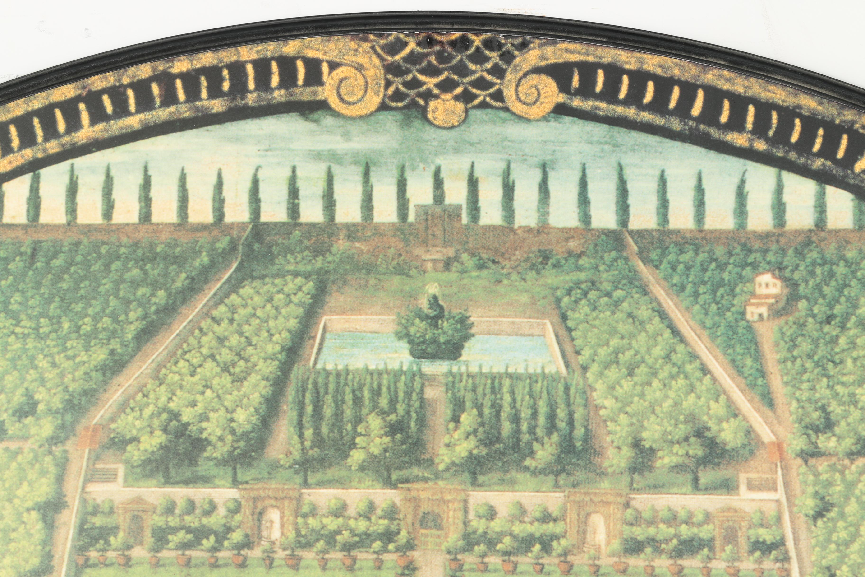 Giusto Utens Lunette Offset Lithograph on Paper of Medici Villa