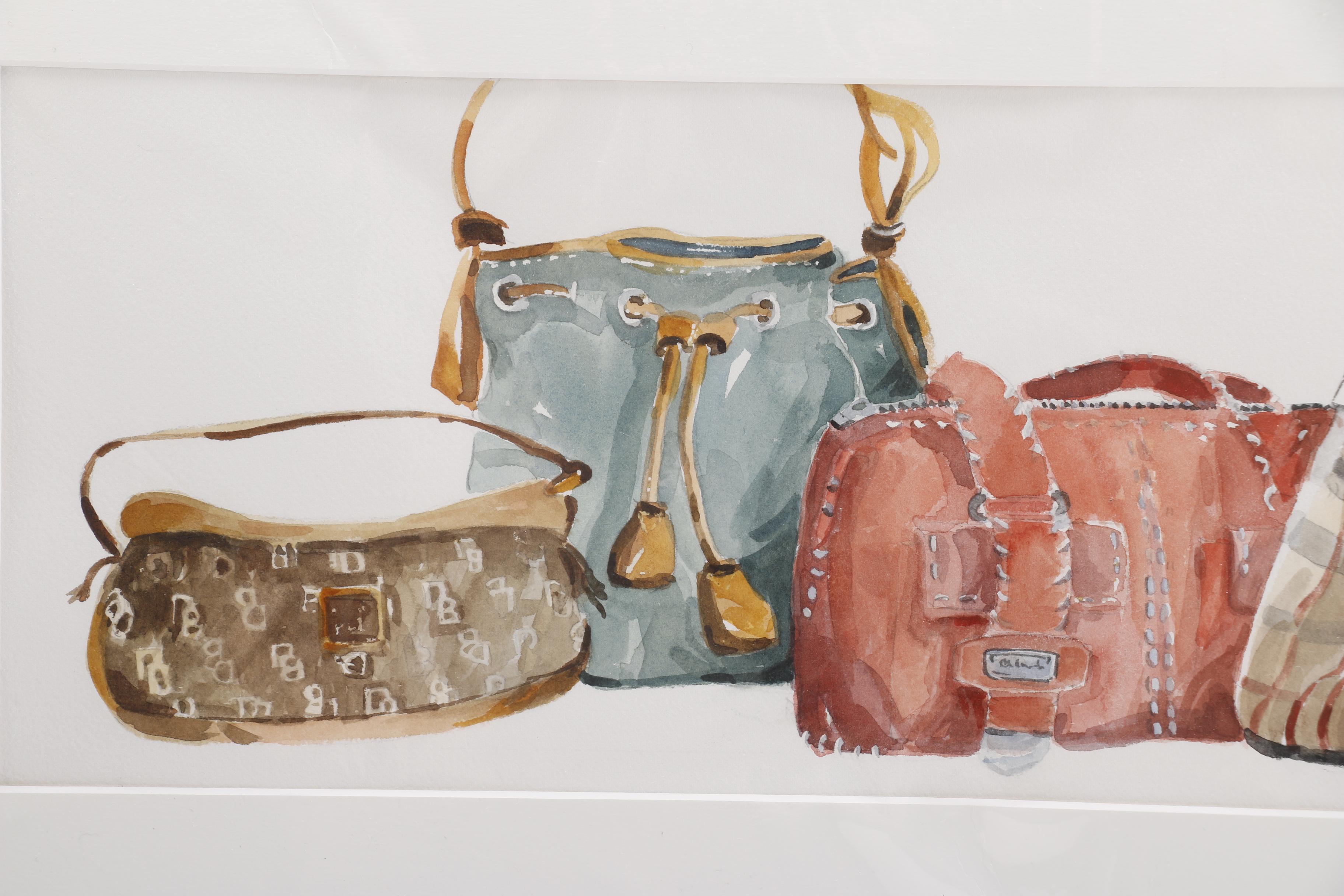 Anne Carter Brothers Watercolors of Shoes and Purses
