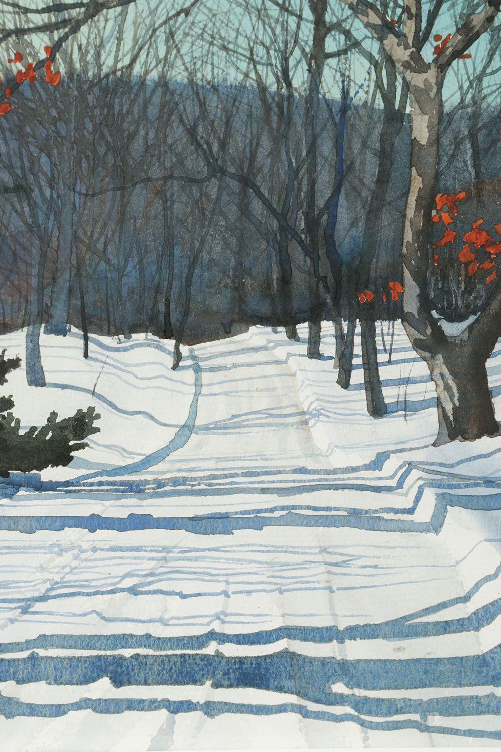 Scott Hartley Watercolor Painting on Paper Winterscape