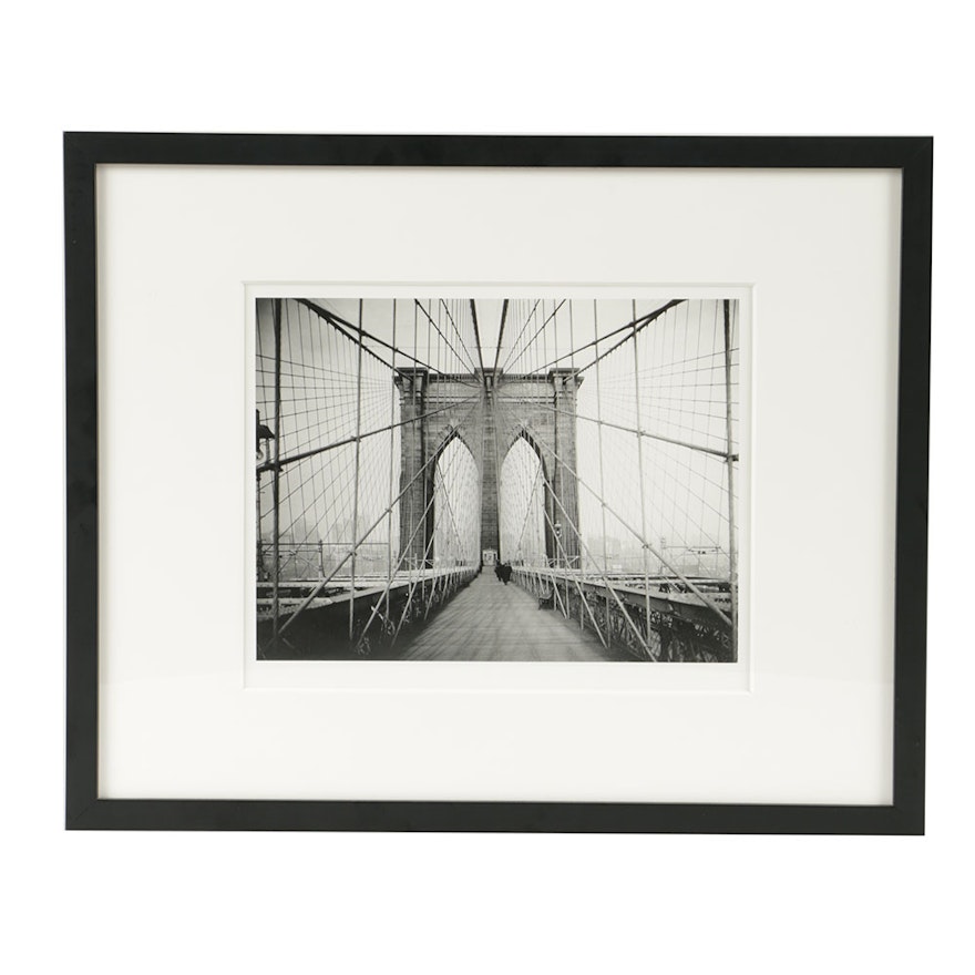 Digital Inkjet Reproduction Photograph on Paper of Brooklyn Bridge