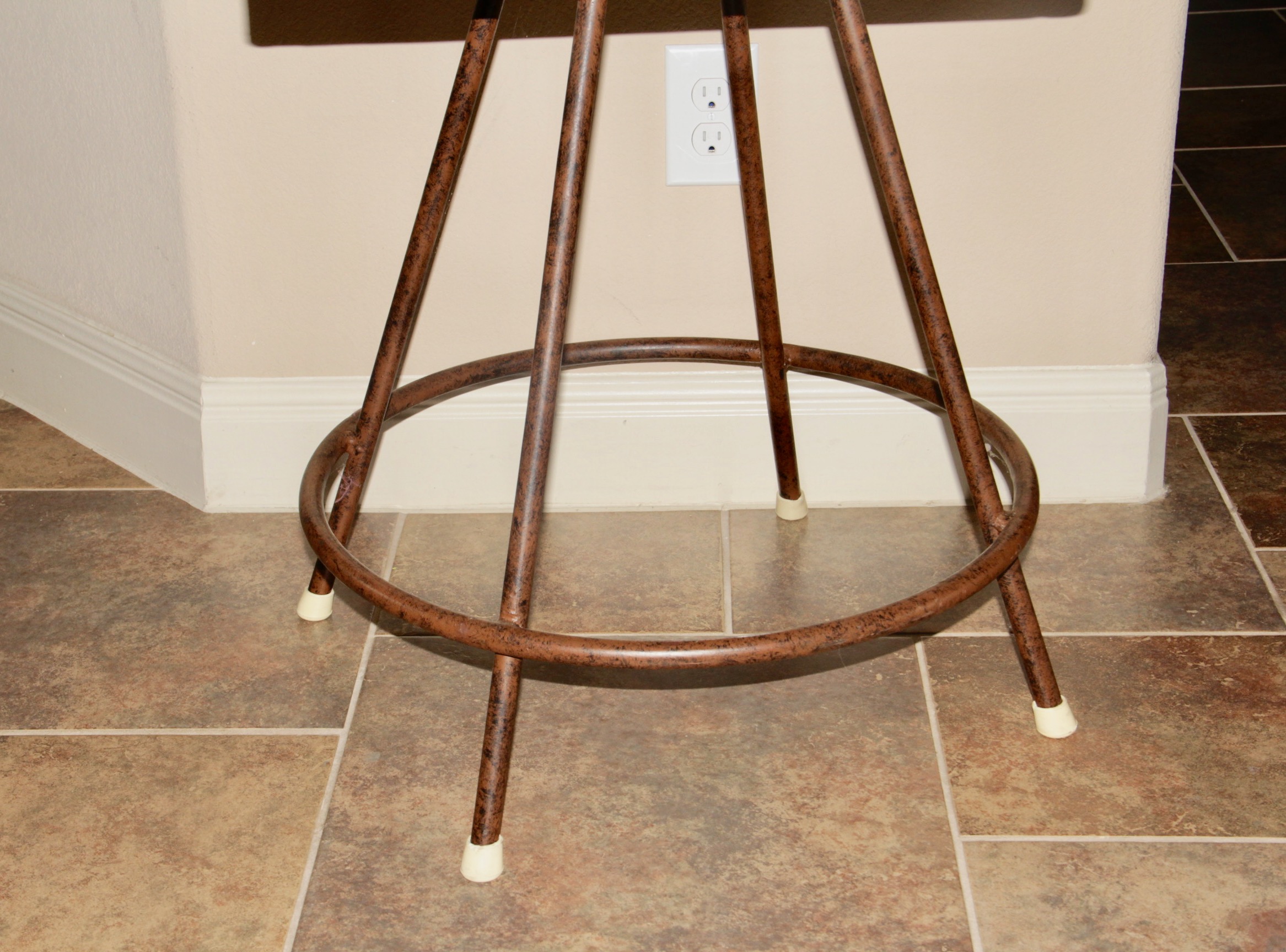 Two Wrought Iron Counter Height Stools