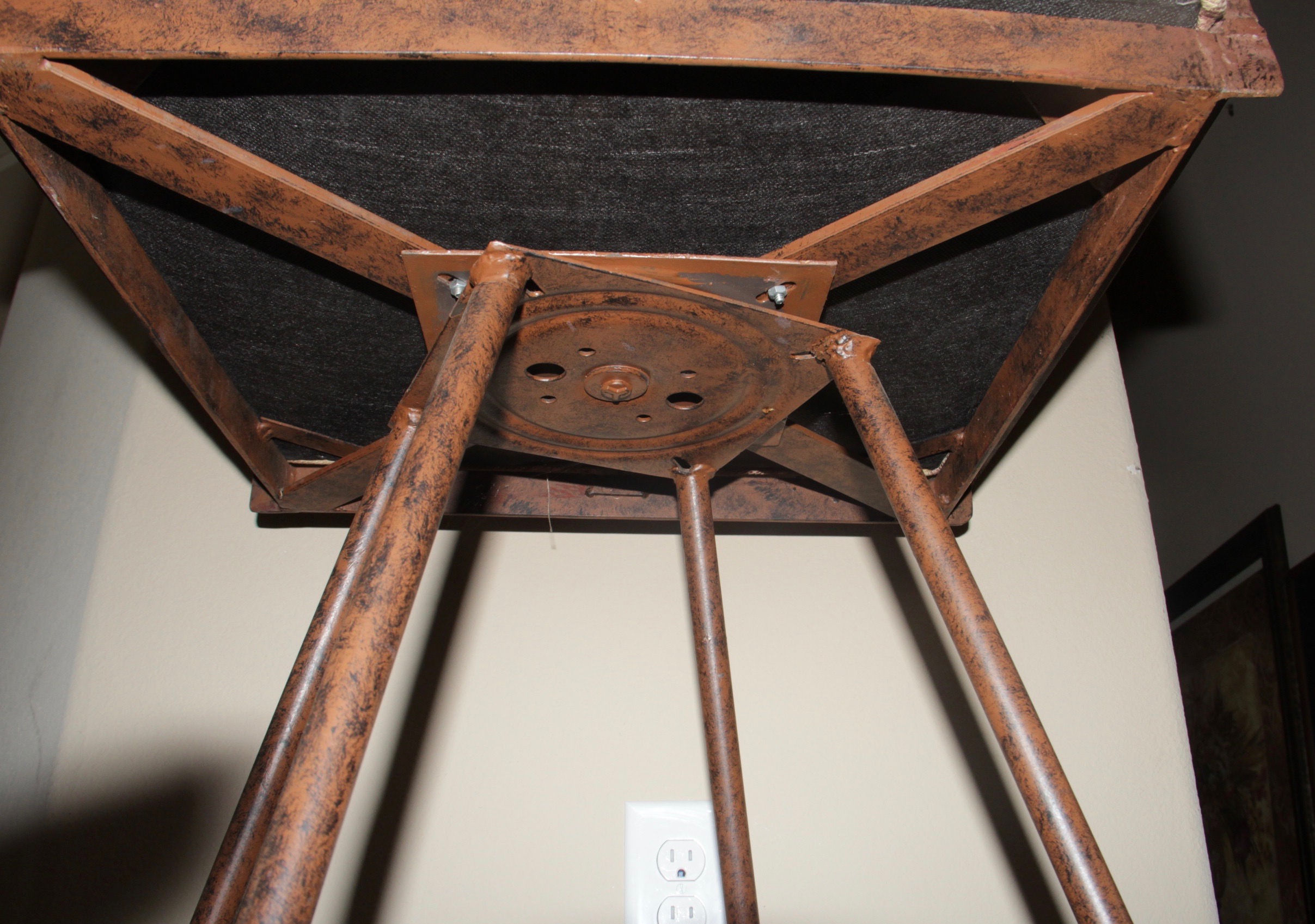 Two Wrought Iron Counter Height Stools
