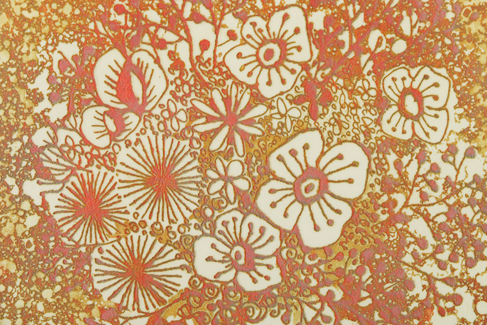 Limited Edition Kenji Ushiku Woodblock of Floral Still Life