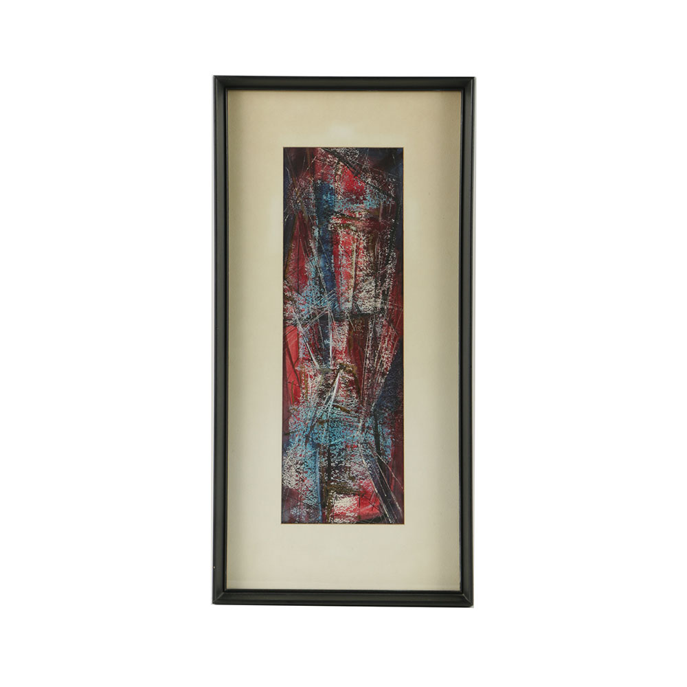 William A. Lewis Watercolor and Crayon Painting on Paper "The Ancient Kingdom"