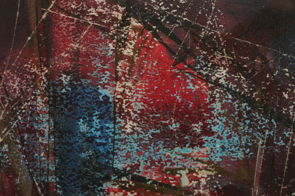 William A. Lewis Watercolor and Crayon Painting on Paper "The Ancient Kingdom"