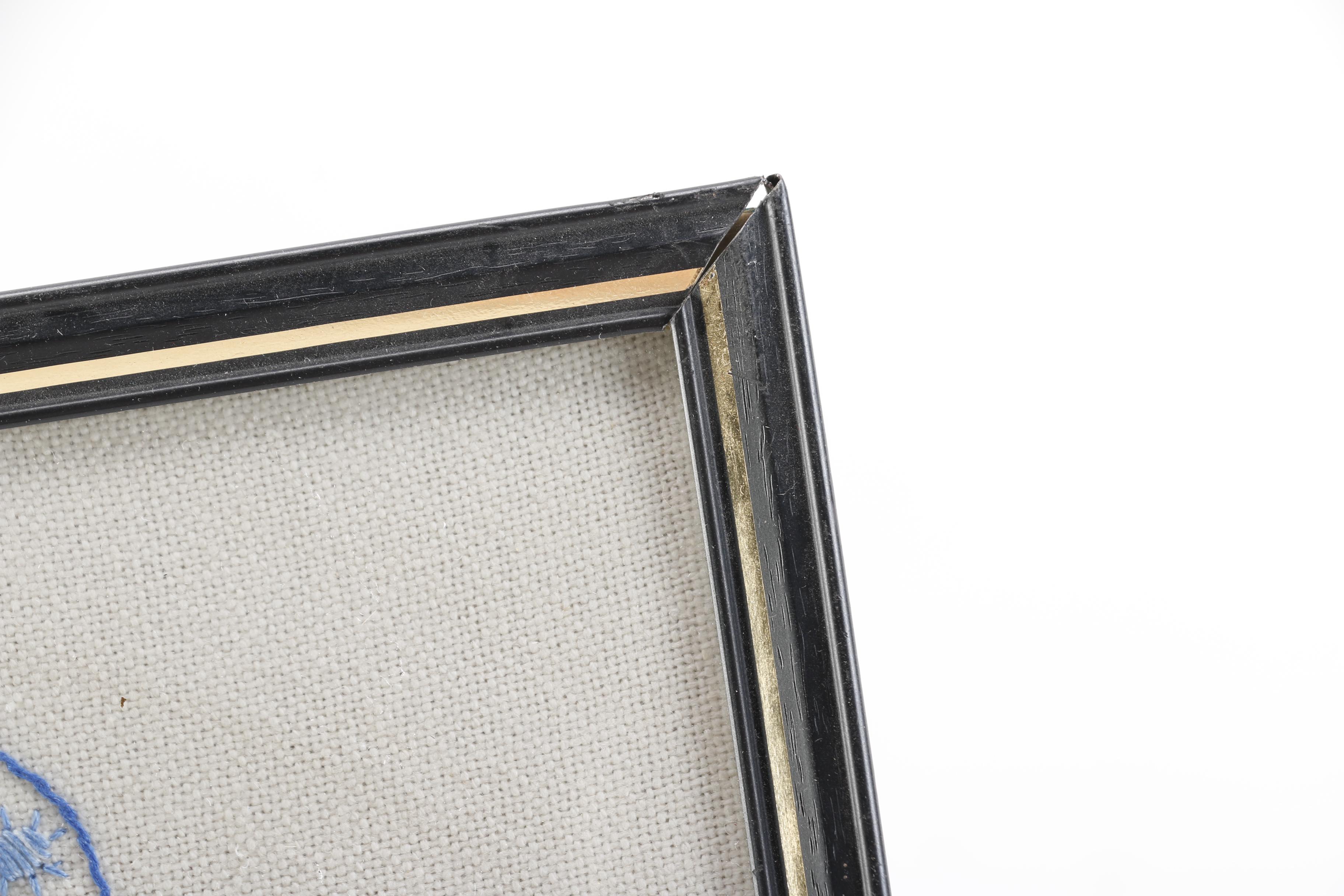 Pair of Framed Embroidered Artworks of Girls