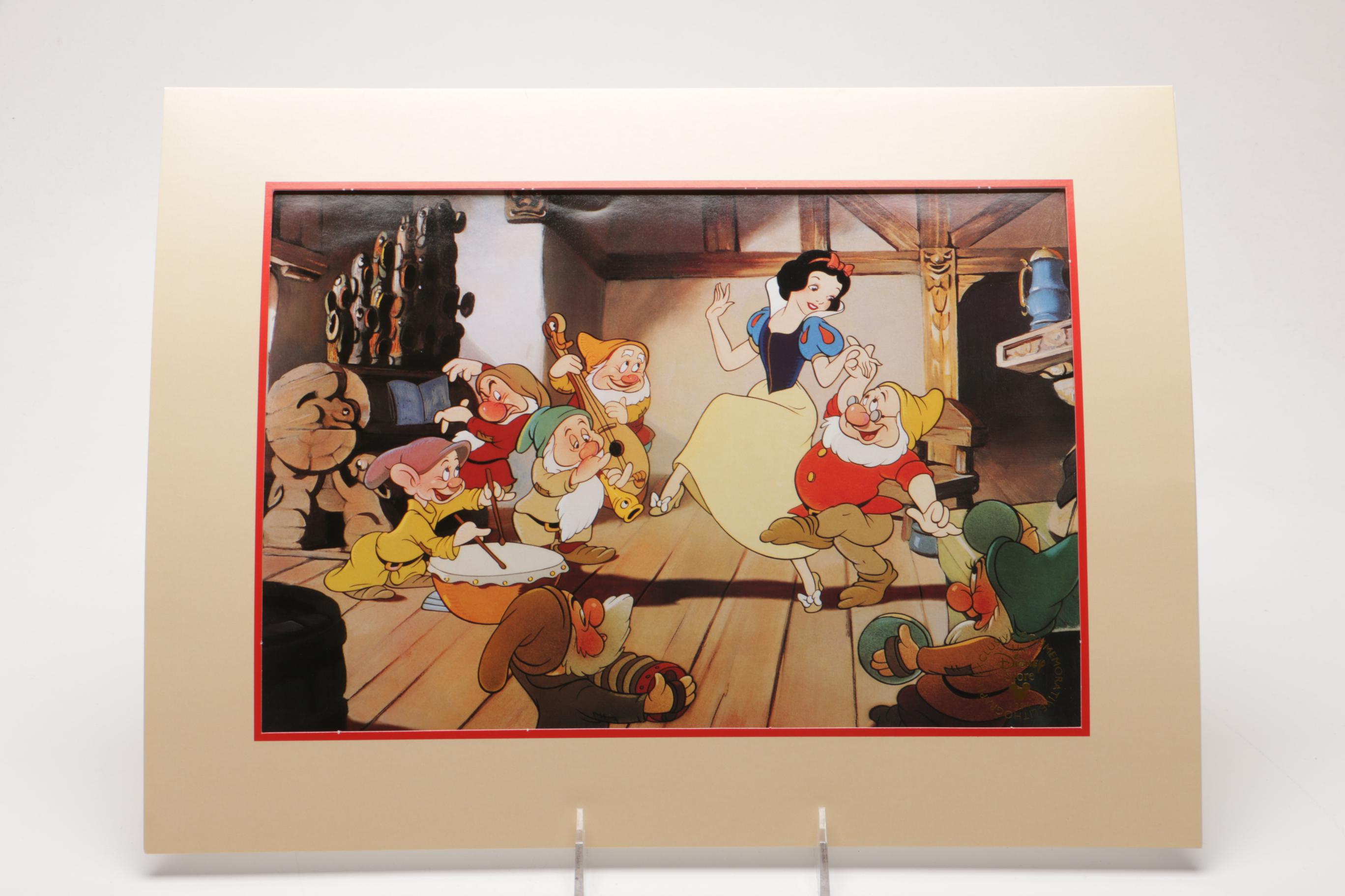Disney Commemorative Offset Lithographs of Scenes from "Snow White" and "Cinderella"