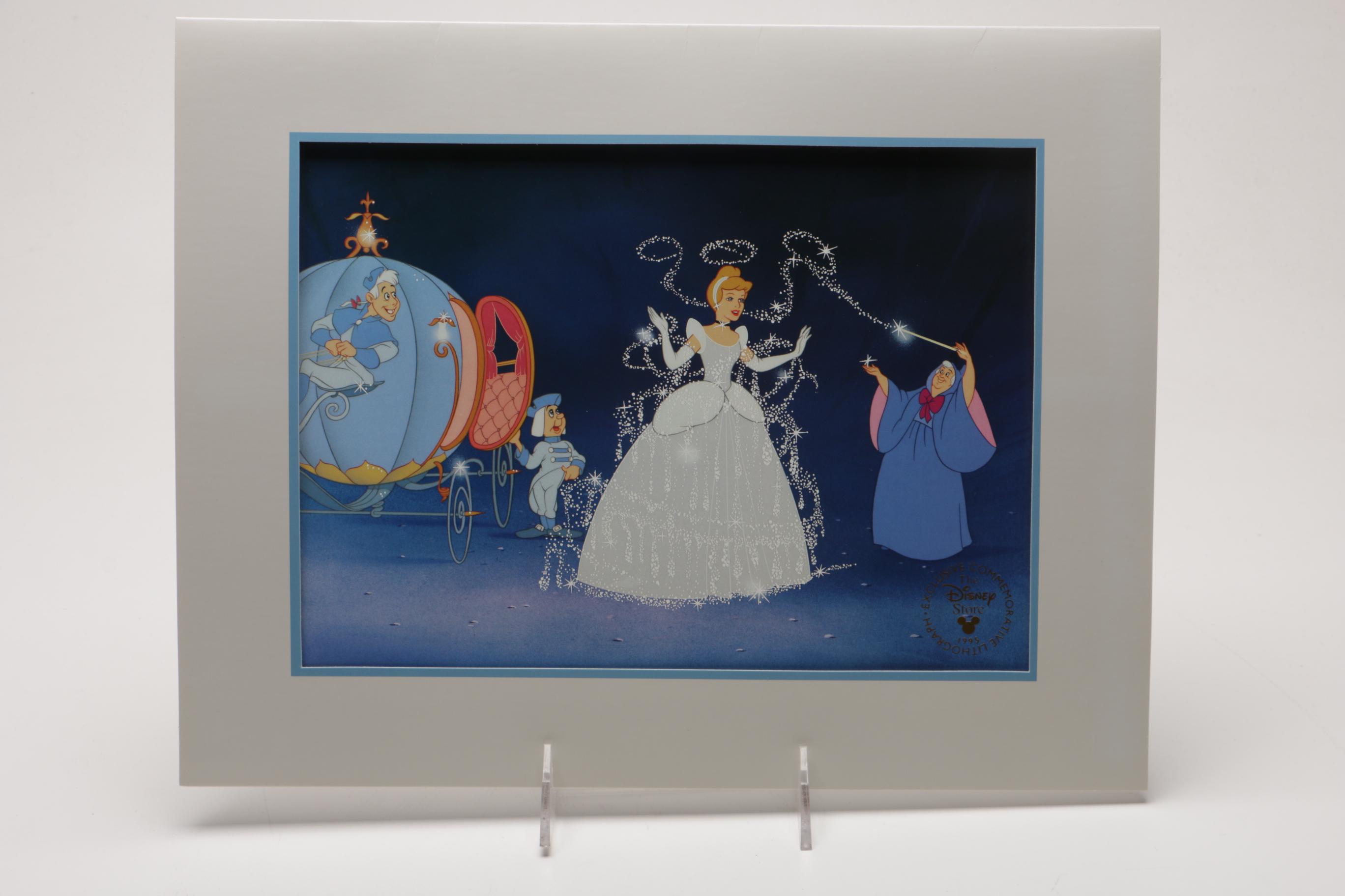 Disney Commemorative Offset Lithographs of Scenes from "Snow White" and "Cinderella"