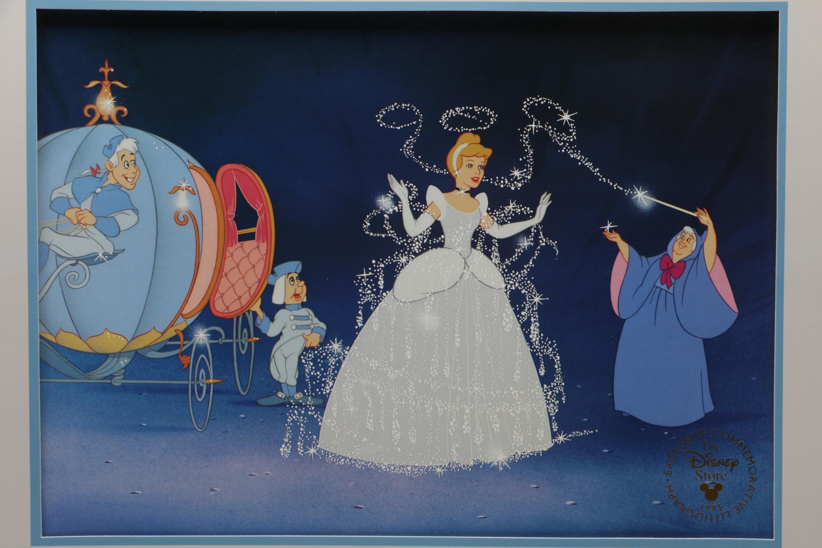 Disney Commemorative Offset Lithographs of Scenes from "Snow White" and "Cinderella"