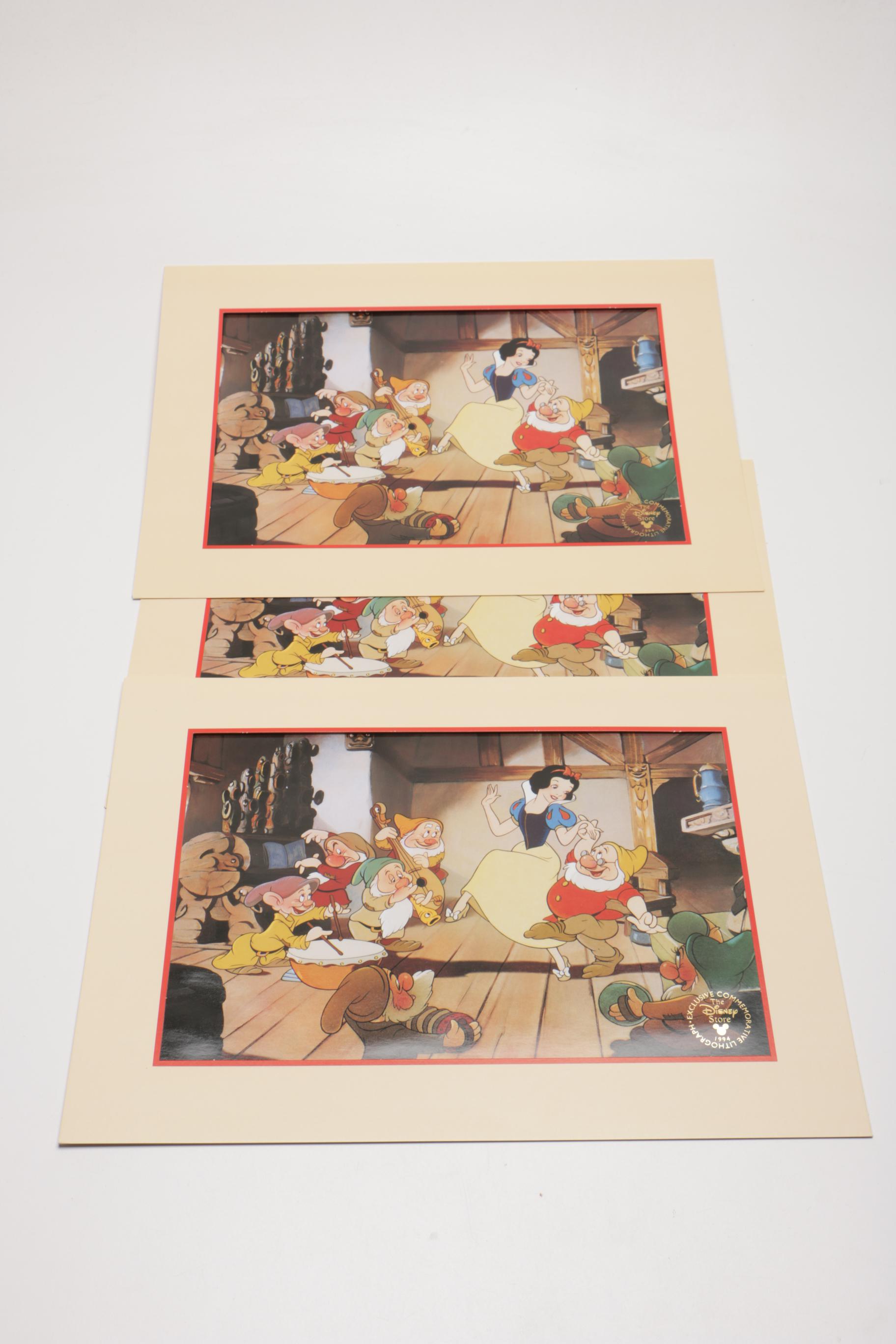 Disney Commemorative Offset Lithographs of Scenes from "Snow White" and "Cinderella"
